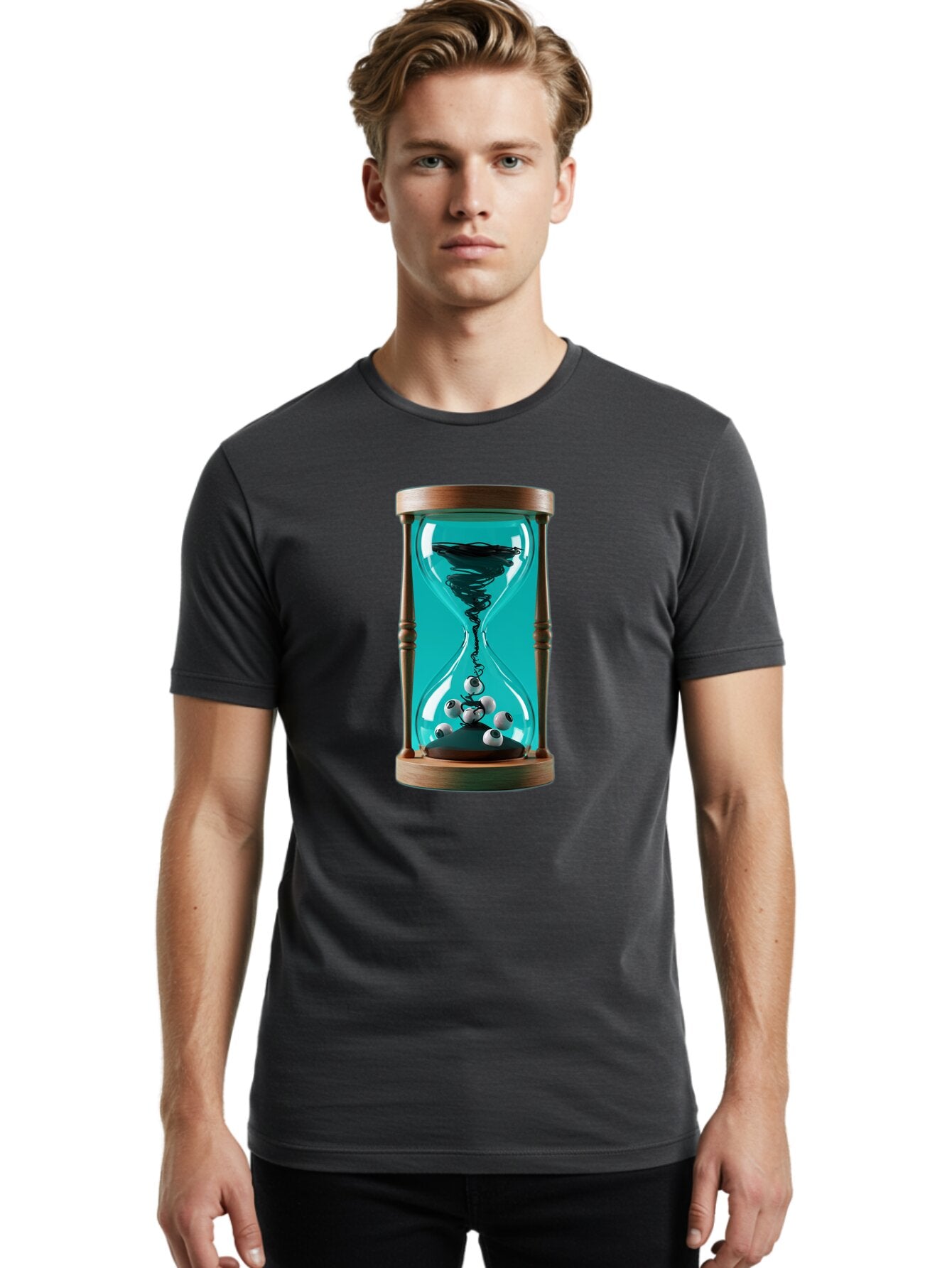 Eyeballs-Hourglass Men'S Graphic Tee, 100% Cotton, Comfortable Casual Summer Wear, Machine Washable, Vintage Camera, Old Camera, Antique Camera, Black Camera, Classic Photography, Photography Equipment, Nostalgic Device, Film Camera, Bap389 26