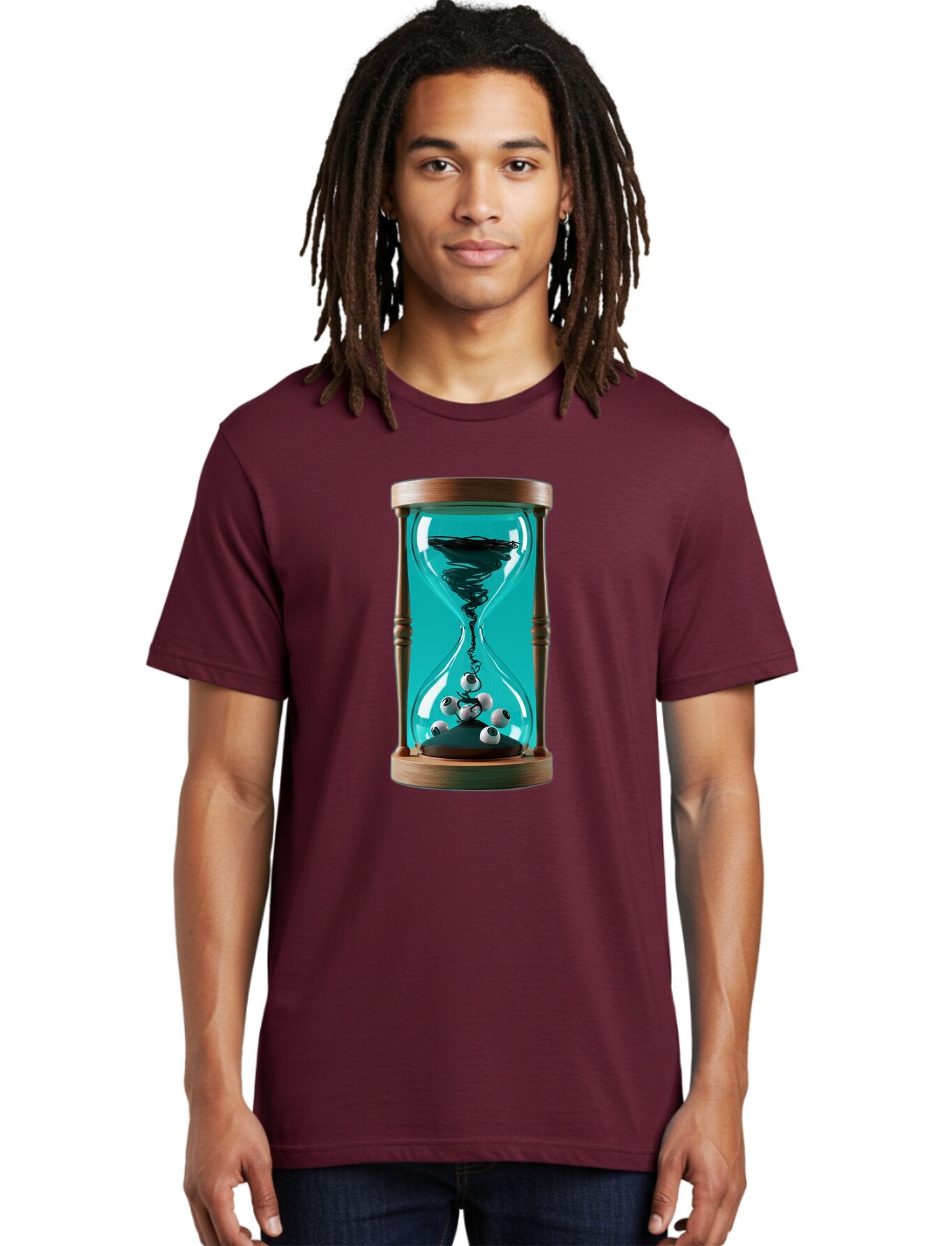 Eyeballs-Hourglass Men'S Graphic Tee, 100% Cotton, Comfortable Casual Summer Wear, Machine Washable, Vintage Camera, Old Camera, Antique Camera, Black Camera, Classic Photography, Photography Equipment, Nostalgic Device, Film Camera, Bap389 21