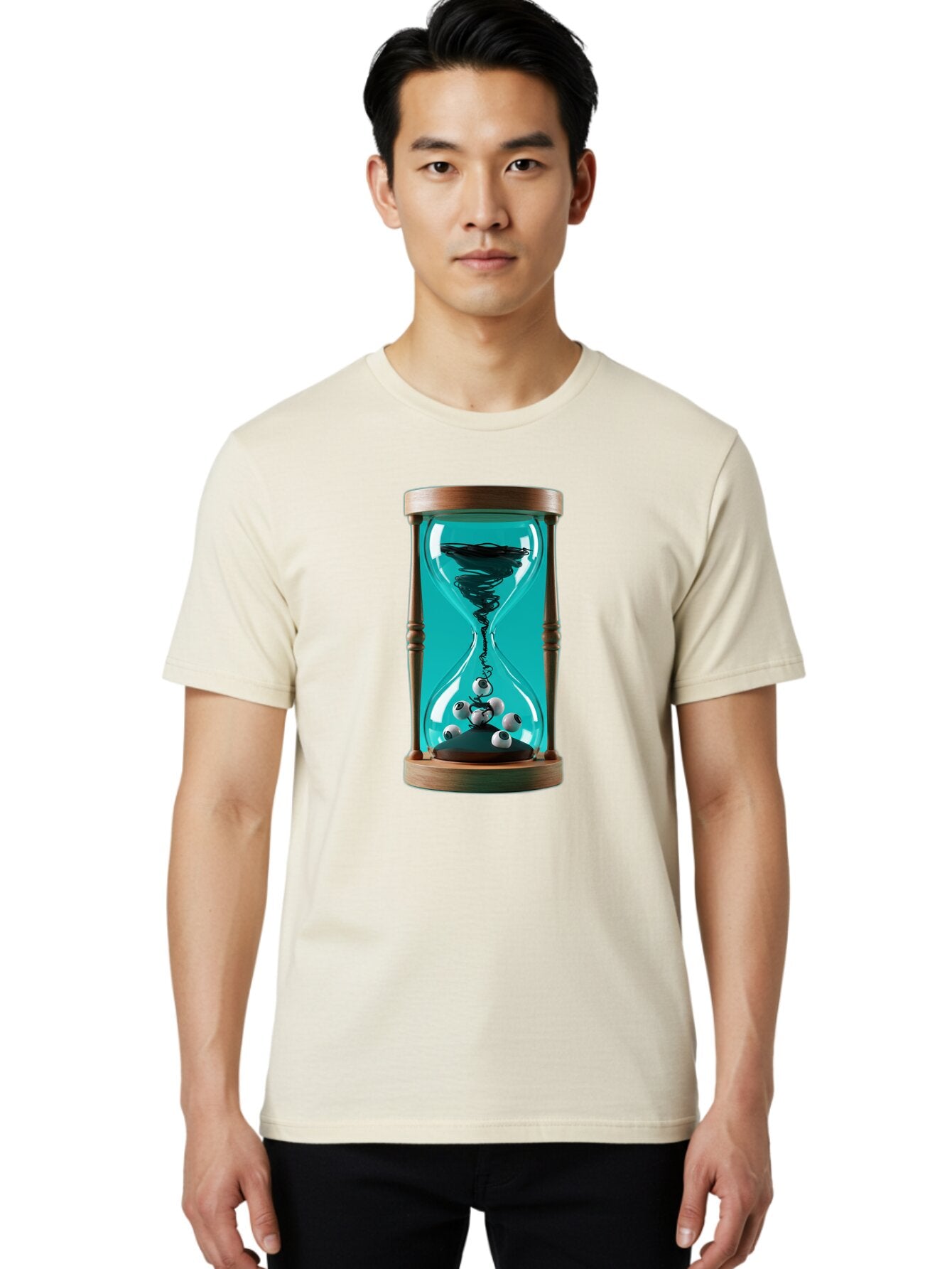 Eyeballs-Hourglass Men'S Graphic Tee, 100% Cotton, Comfortable Casual Summer Wear, Machine Washable, Vintage Camera, Old Camera, Antique Camera, Black Camera, Classic Photography, Photography Equipment, Nostalgic Device, Film Camera, Bap389 29