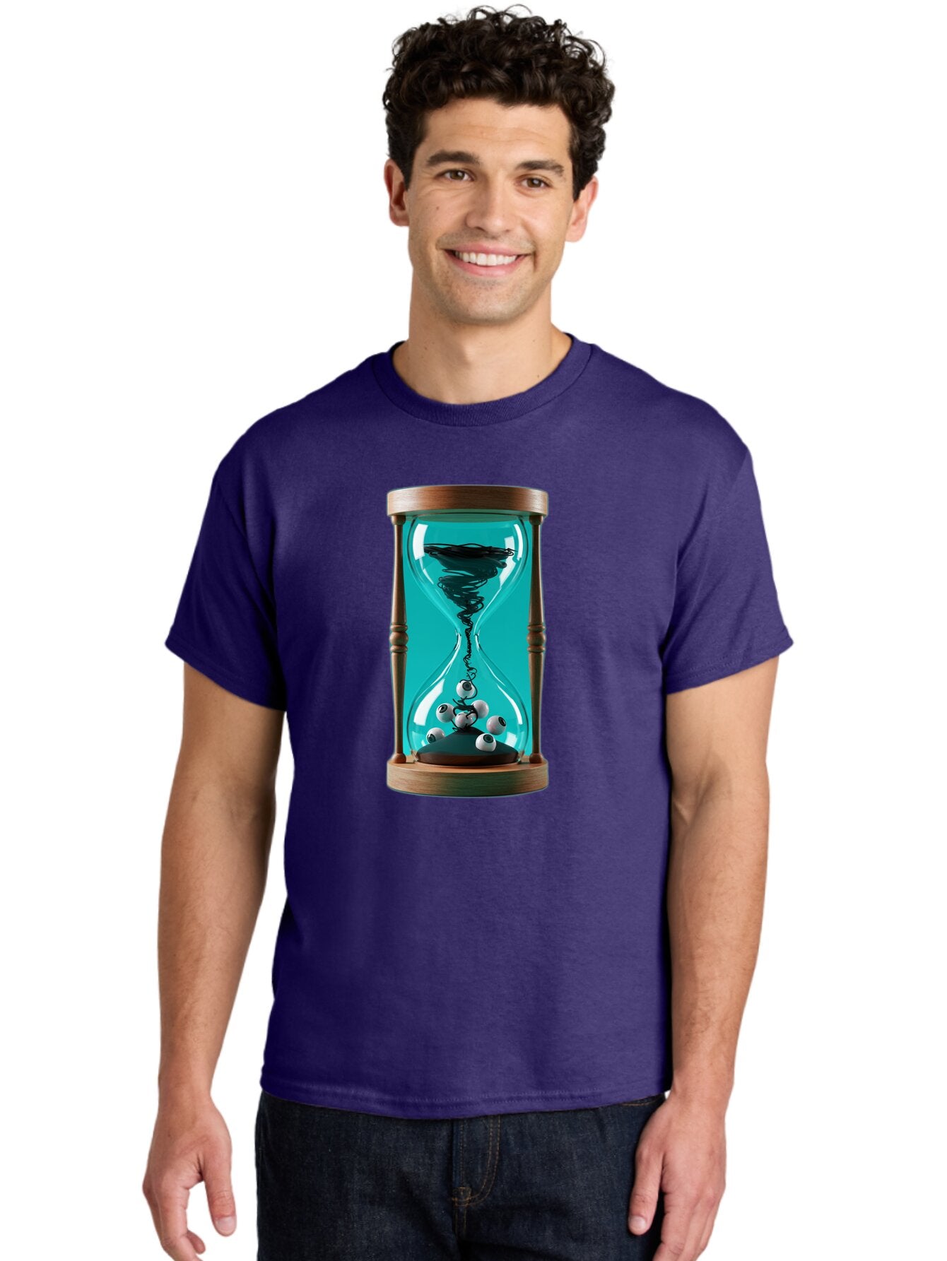 Eyeballs-Hourglass Men'S Graphic Tee, 100% Cotton, Comfortable Casual Summer Wear, Machine Washable, Vintage Camera, Old Camera, Antique Camera, Black Camera, Classic Photography, Photography Equipment, Nostalgic Device, Film Camera, Bap389 24