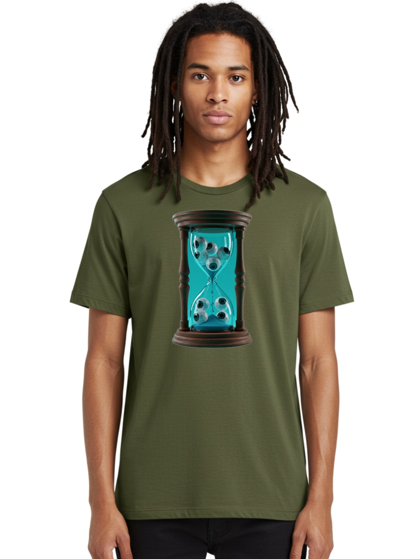 Eyeballs-In-Hourglass Men'S Graphic Tee, 100% Cotton, Comfortable Casual Summer Wear, Machine Washable, Vintage Camera, Old Camera, Antique Camera, Black Camera, Classic Photography, Photography Equipment, Nostalgic Device, Film Camera, Bap390 22