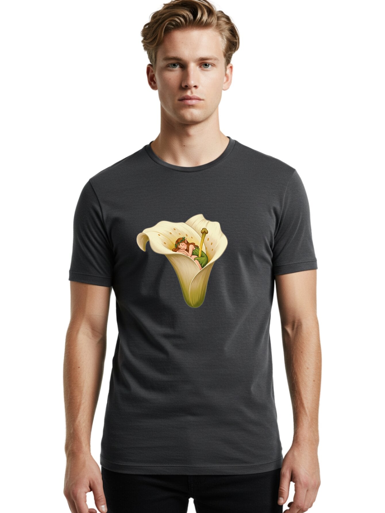 Fairy-In-Calla-Lily Men'S Graphic Tee, 100% Cotton, Comfortable Casual Summer Wear, Machine Washable, Vintage Camera, Old Camera, Antique Camera, Black Camera, Classic Photography, Photography Equipment, Nostalgic Device, Film Camera, Bap395 24