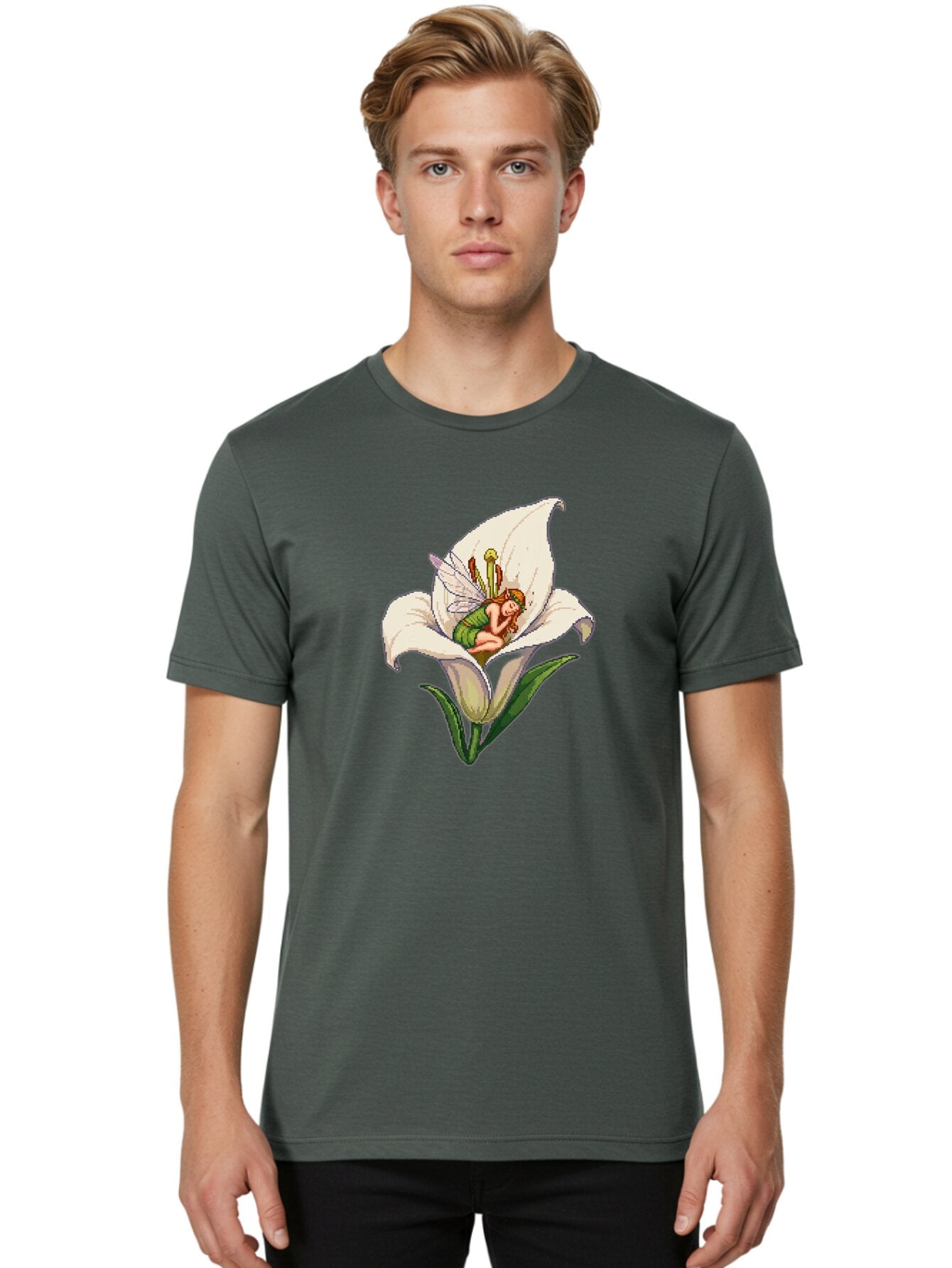 Fairy-In-Lily-1 Men'S Graphic Tee, 100% Cotton, Comfortable Casual Summer Wear, Machine Washable, Vintage Camera, Old Camera, Antique Camera, Black Camera, Classic Photography, Photography Equipment, Nostalgic Device, Film Camera, Camera Art Bap396 23
