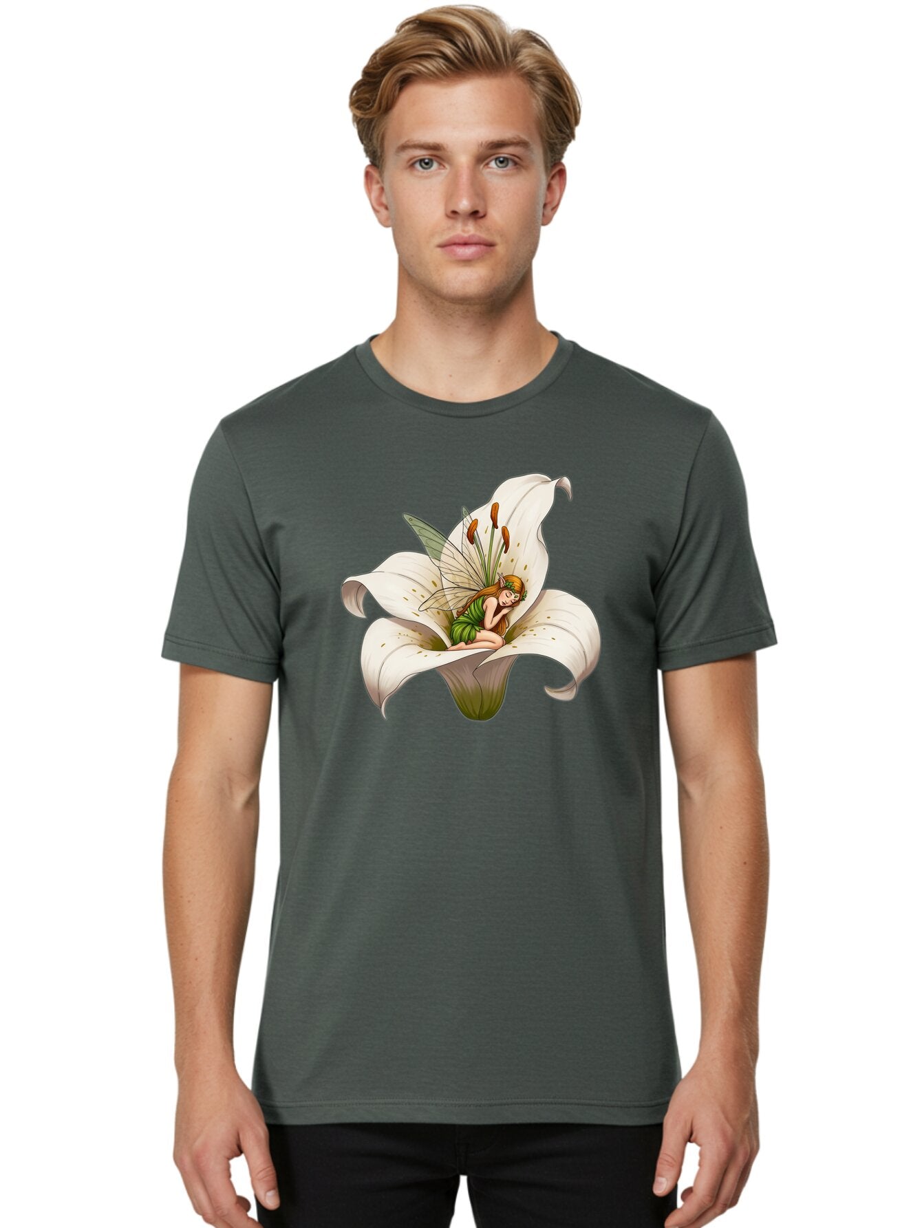 Fairy-In-Lily-2 Men'S Graphic Tee, 100% Cotton, Comfortable Casual Summer Wear, Machine Washable, Vintage Camera, Old Camera, Antique Camera, Black Camera, Classic Photography, Photography Equipment, Nostalgic Device, Film Camera, Camera Art Bap397 25