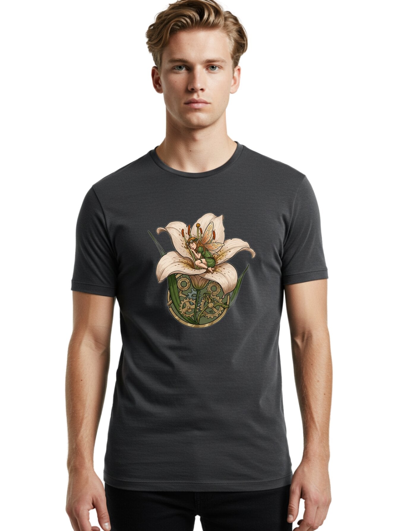 Fairy-In-Lily-Clockwork Men'S Graphic Tee, 100% Cotton, Comfortable Casual Summer Wear, Machine Washable, Vintage Camera, Old Camera, Antique Camera, Black Camera, Classic Photography, Photography Equipment, Nostalgic Device, Film Camera, Bap398 30