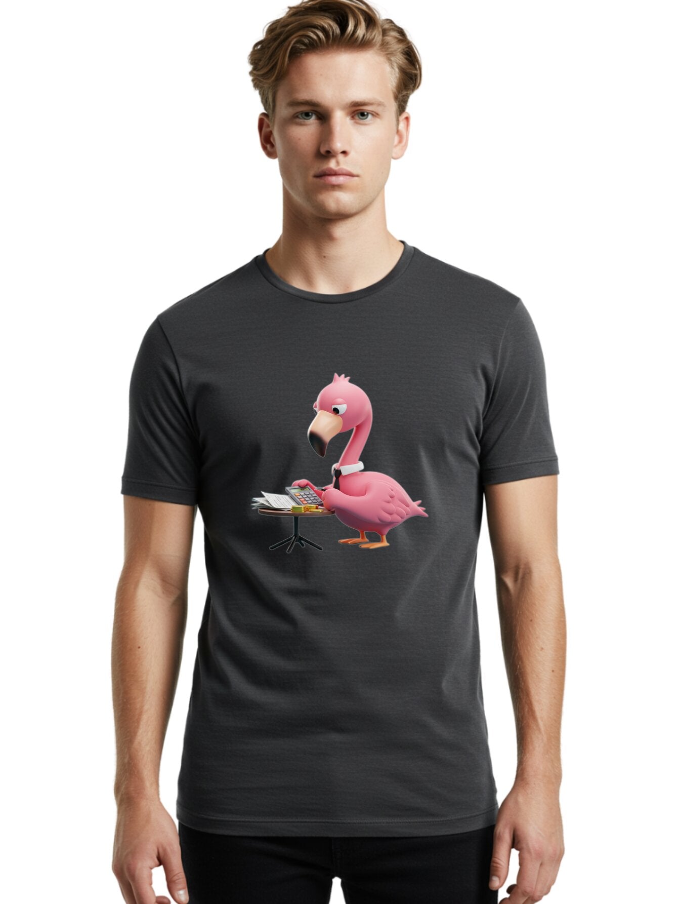 Flamingo-Accountant Men'S Graphic Tee, 100% Cotton, Comfortable Casual Summer Wear, Machine Washable, Vintage Camera, Old Camera, Antique Camera, Black Camera, Classic Photography, Photography Equipment, Nostalgic Device, Film Camera, Bap417 17