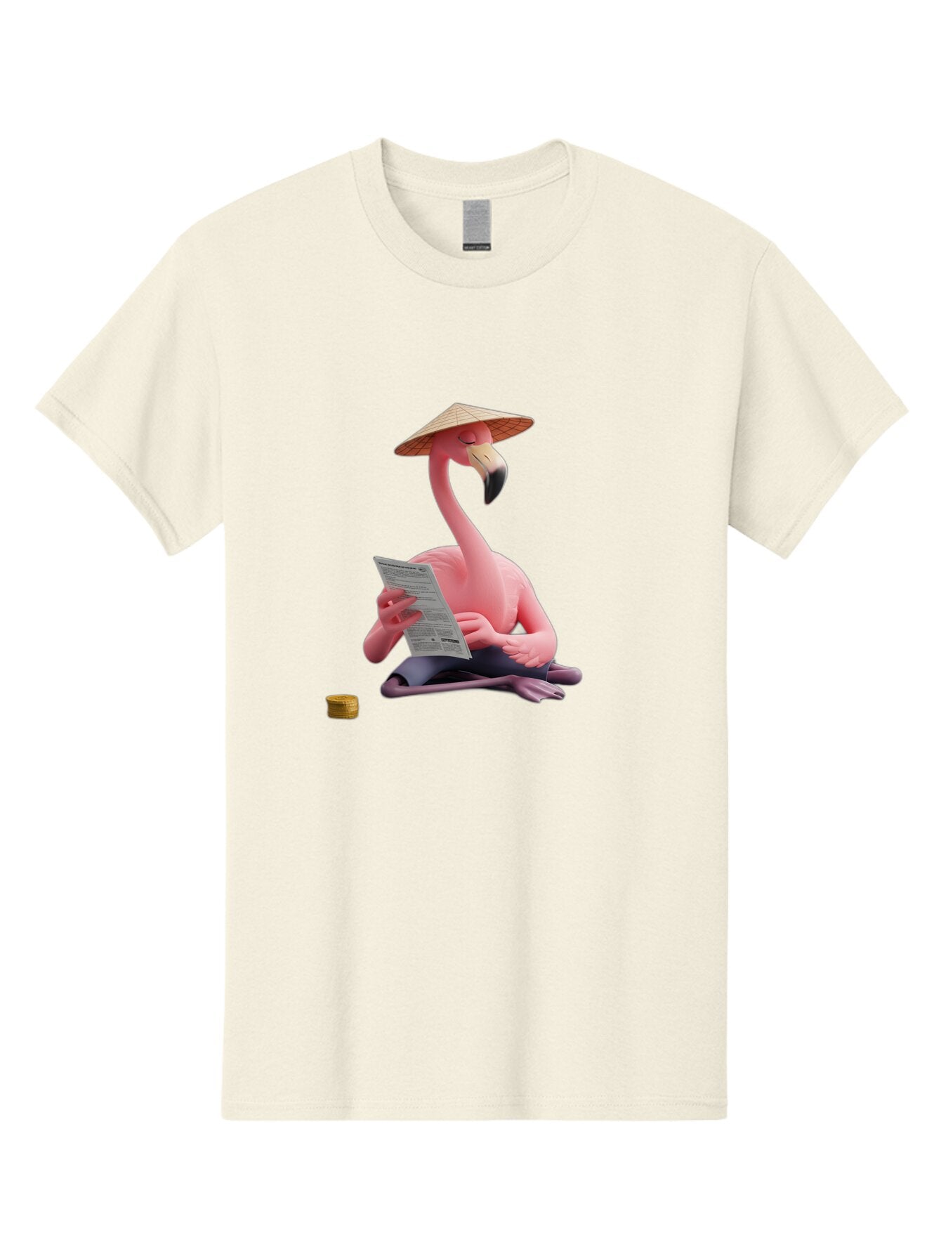 Flamingo-Reading-Newspaper Men'S Graphic Tee, 100% Cotton, Comfortable Casual Summer Wear, Machine Washable, Vintage Camera, Old Camera, Antique Camera, Black Camera, Classic Photography, Photography Equipment, Nostalgic Device, Film Camera, Bap418 4