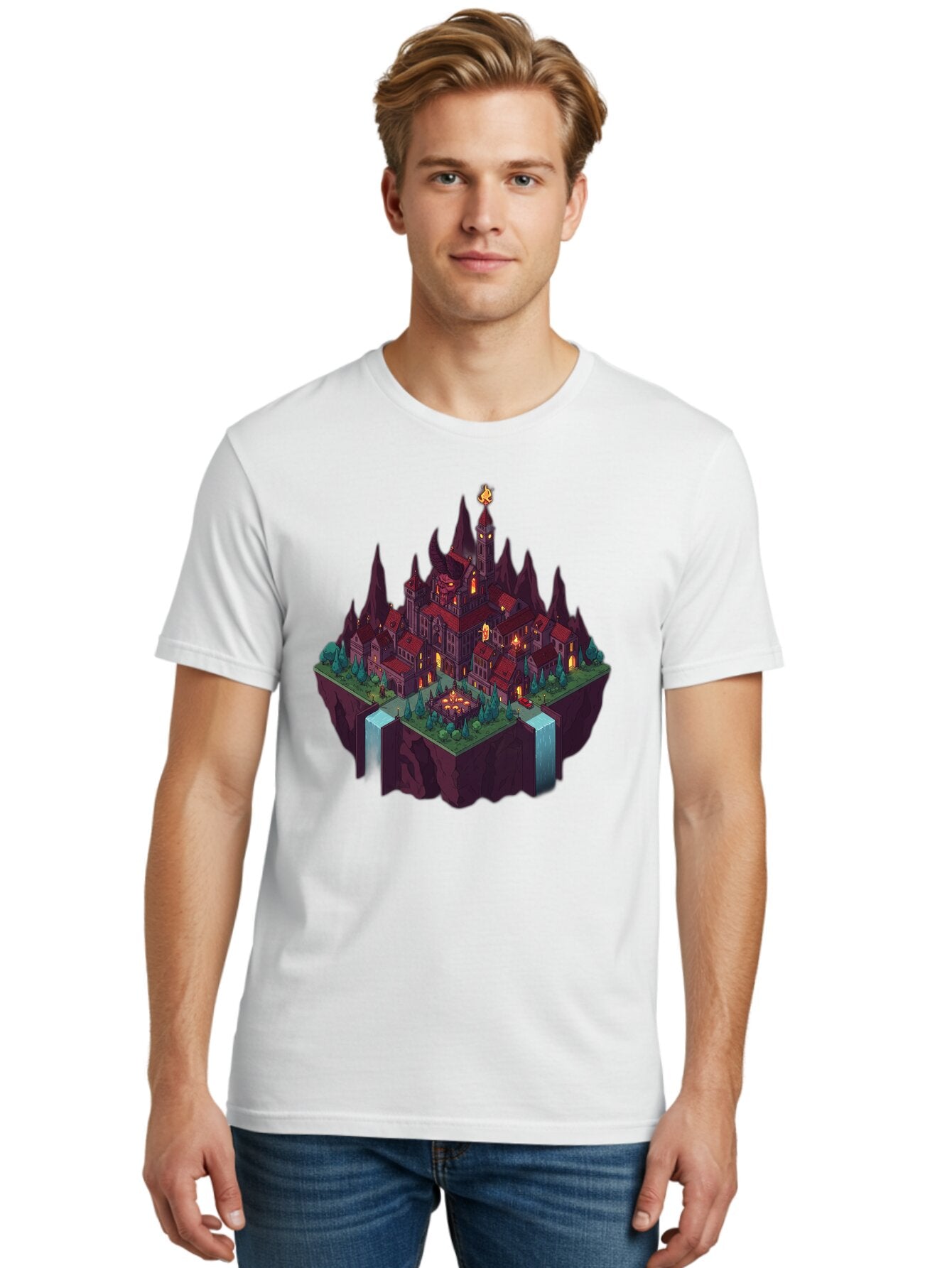 Floating-Island-Castle Men'S Graphic Tee, 100% Cotton, Comfortable Casual Summer Wear, Machine Washable, Vintage Camera, Old Camera, Antique Camera, Black Camera, Classic Photography, Photography Equipment, Nostalgic Device, Film Camera, Bap421 25