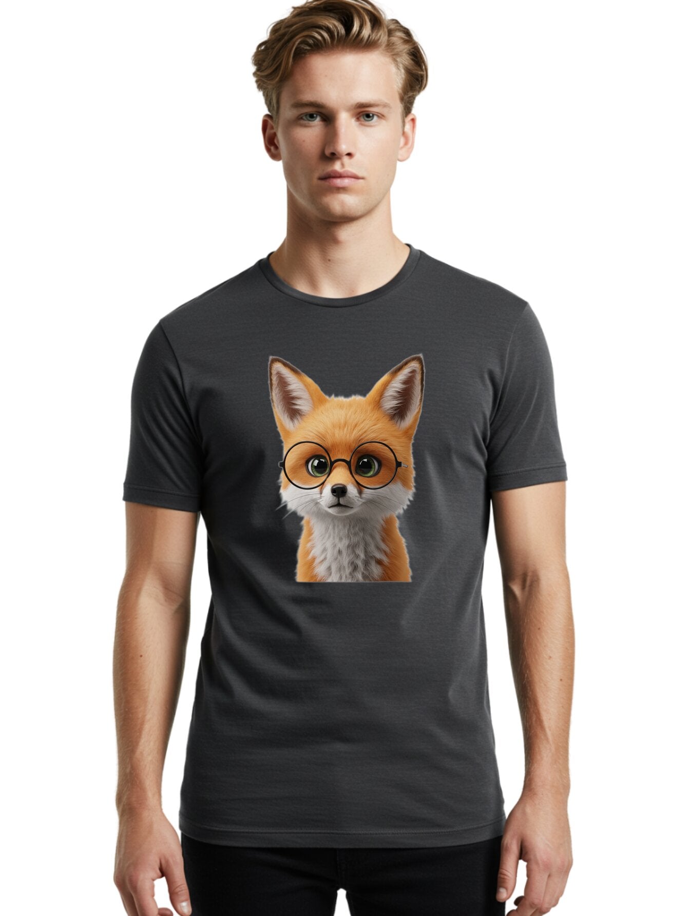 Fox-In-Glasses Men'S Graphic Tee, 100% Cotton, Comfortable Casual Summer Wear, Machine Washable, Vintage Camera, Old Camera, Antique Camera, Black Camera, Classic Photography, Photography Equipment, Nostalgic Device, Film Camera, Camera Art Bap428 25