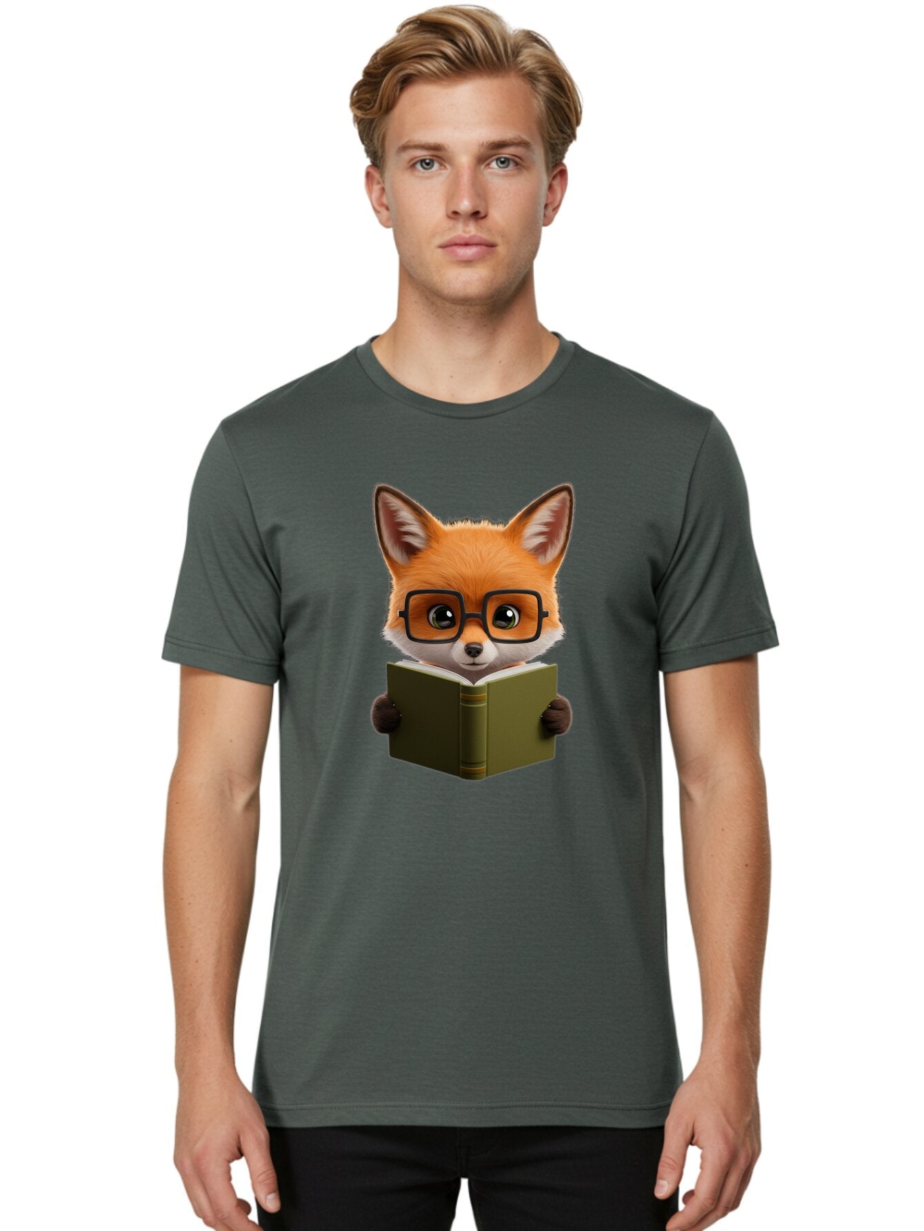 Fox-Reading-Book Men'S Graphic Tee, 100% Cotton, Comfortable Casual Summer Wear, Machine Washable, Vintage Camera, Old Camera, Antique Camera, Black Camera, Classic Photography, Photography Equipment, Nostalgic Device, Film Camera, Camera Art Bap430 21