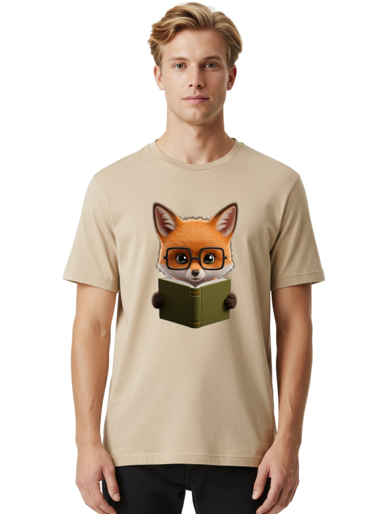 Fox-Reading-Book Men'S Graphic Tee, 100% Cotton, Comfortable Casual Summer Wear, Machine Washable, Vintage Camera, Old Camera, Antique Camera, Black Camera, Classic Photography, Photography Equipment, Nostalgic Device, Film Camera, Camera Art Bap430 25