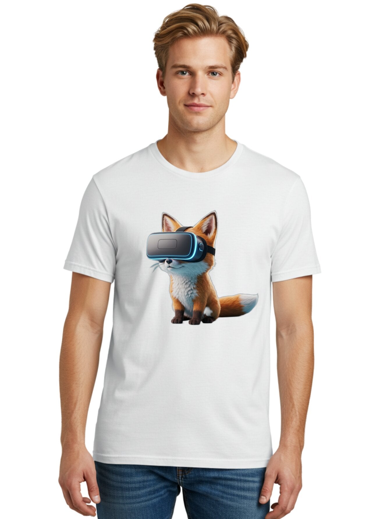 Fox-Vr-Headset Men'S Graphic Tee, 100% Cotton, Comfortable Casual Summer Wear, Machine Washable, Vintage Camera, Old Camera, Antique Camera, Black Camera, Classic Photography, Photography Equipment, Nostalgic Device, Film Camera, Camera Art Bap431 19