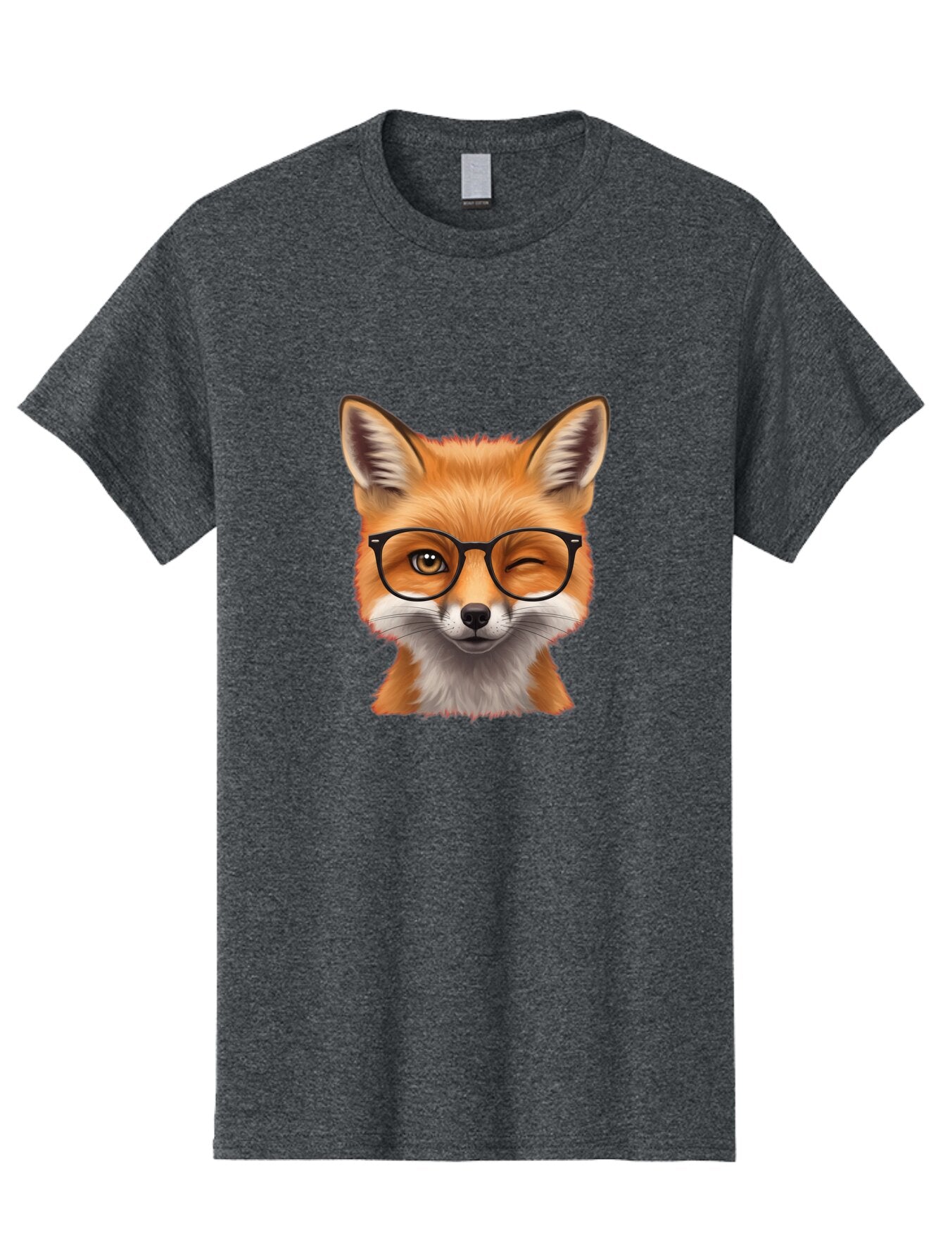 Fox-Wearing-Glasses Men'S Graphic Tee, 100% Cotton, Comfortable Casual Summer Wear, Machine Washable, Vintage Camera, Old Camera, Antique Camera, Black Camera, Classic Photography, Photography Equipment, Nostalgic Device, Film Camera, Bap432 15