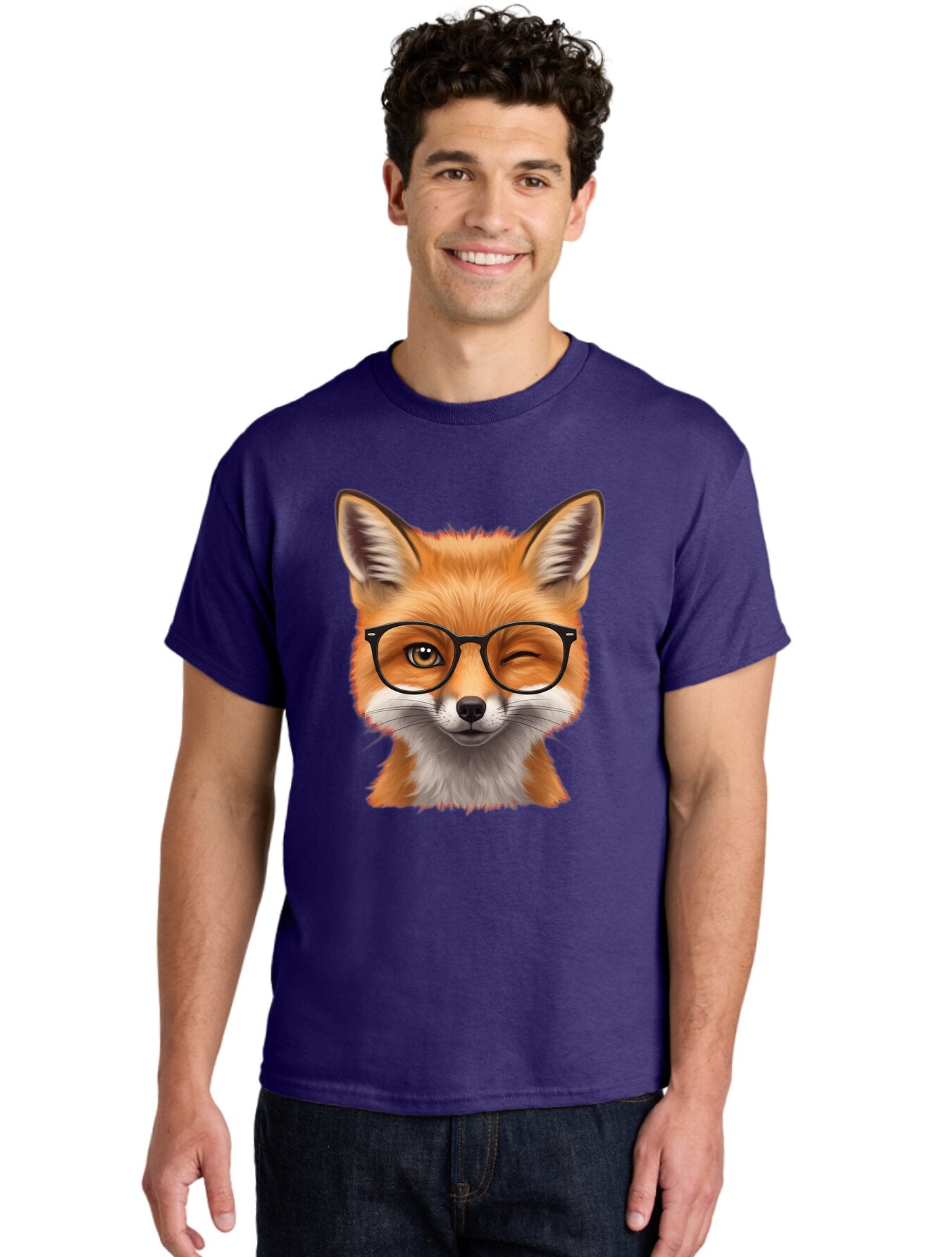 Fox-Wearing-Glasses Men'S Graphic Tee, 100% Cotton, Comfortable Casual Summer Wear, Machine Washable, Vintage Camera, Old Camera, Antique Camera, Black Camera, Classic Photography, Photography Equipment, Nostalgic Device, Film Camera, Bap432 18