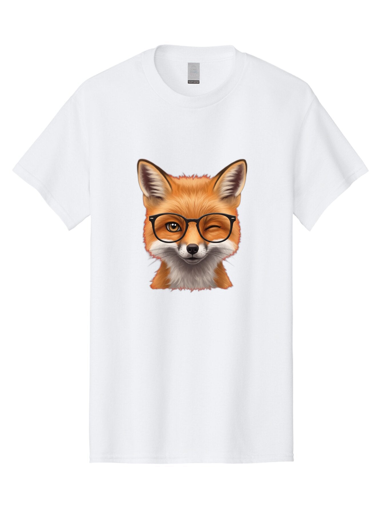Fox-Wearing-Glasses Men'S Graphic Tee, 100% Cotton, Comfortable Casual Summer Wear, Machine Washable, Vintage Camera, Old Camera, Antique Camera, Black Camera, Classic Photography, Photography Equipment, Nostalgic Device, Film Camera, Bap432 8