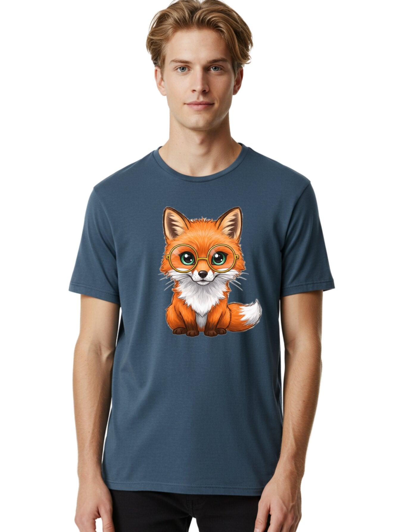Fox-With-Glasses-1 Men'S Graphic Tee, 100% Cotton, Comfortable Casual Summer Wear, Machine Washable, Vintage Camera, Old Camera, Antique Camera, Black Camera, Classic Photography, Photography Equipment, Nostalgic Device, Film Camera, Bap433 21