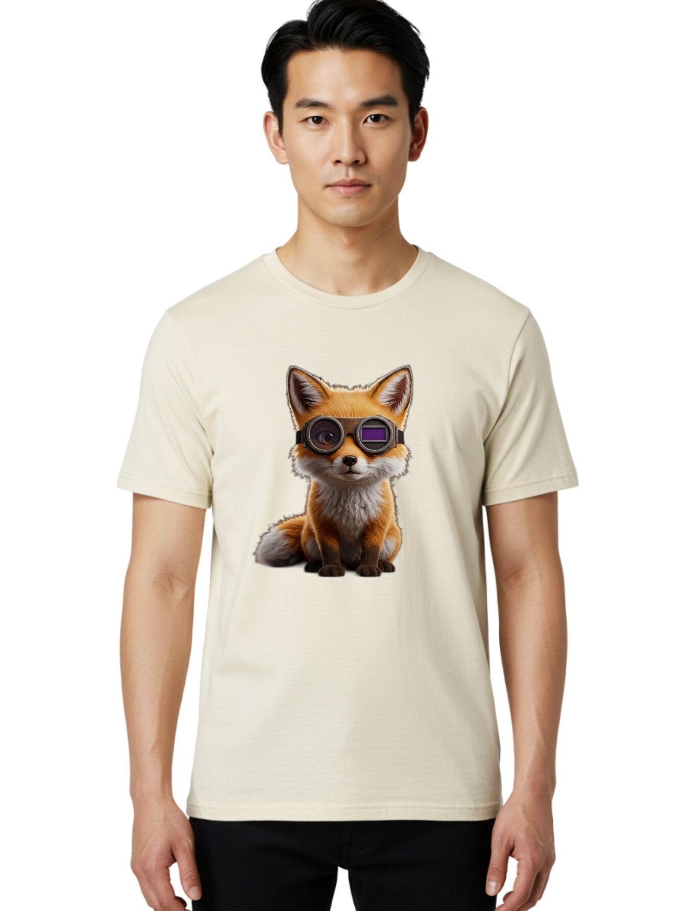 Fox-With-Goggles-1 Men'S Graphic Tee, 100% Cotton, Comfortable Casual Summer Wear, Machine Washable, Vintage Camera, Old Camera, Antique Camera, Black Camera, Classic Photography, Photography Equipment, Nostalgic Device, Film Camera, Bap435 26