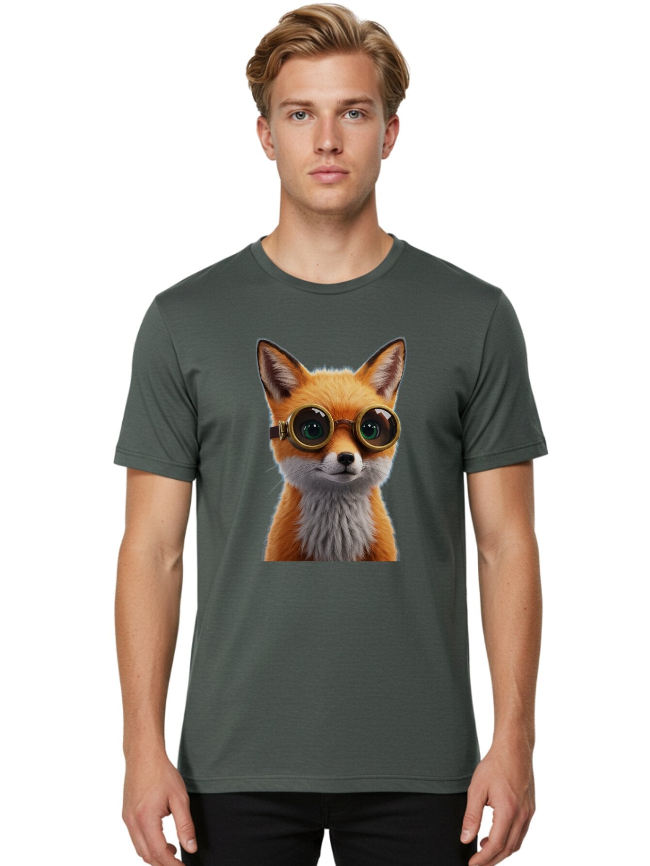 Fox-With-Goggles Men'S Graphic Tee, 100% Cotton, Comfortable Casual Summer Wear, Machine Washable, Vintage Camera, Old Camera, Antique Camera, Black Camera, Classic Photography, Photography Equipment, Nostalgic Device, Film Camera, Camera Art Bap436 23