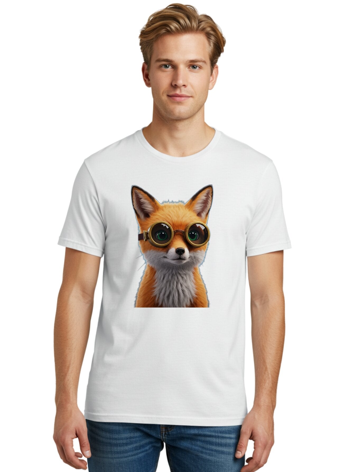 Fox-With-Goggles Men'S Graphic Tee, 100% Cotton, Comfortable Casual Summer Wear, Machine Washable, Vintage Camera, Old Camera, Antique Camera, Black Camera, Classic Photography, Photography Equipment, Nostalgic Device, Film Camera, Camera Art Bap436 24