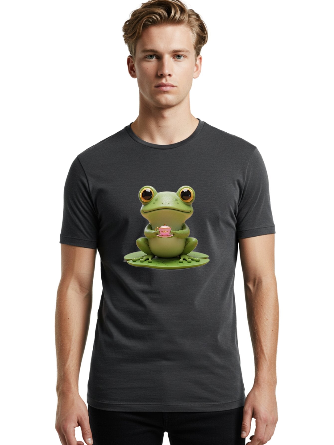 Frog-With-Teacup Men'S Graphic Tee, 100% Cotton, Comfortable Casual Summer Wear, Machine Washable, Vintage Camera, Old Camera, Antique Camera, Black Camera, Classic Photography, Photography Equipment, Nostalgic Device, Film Camera, Camera Art Bap444 23