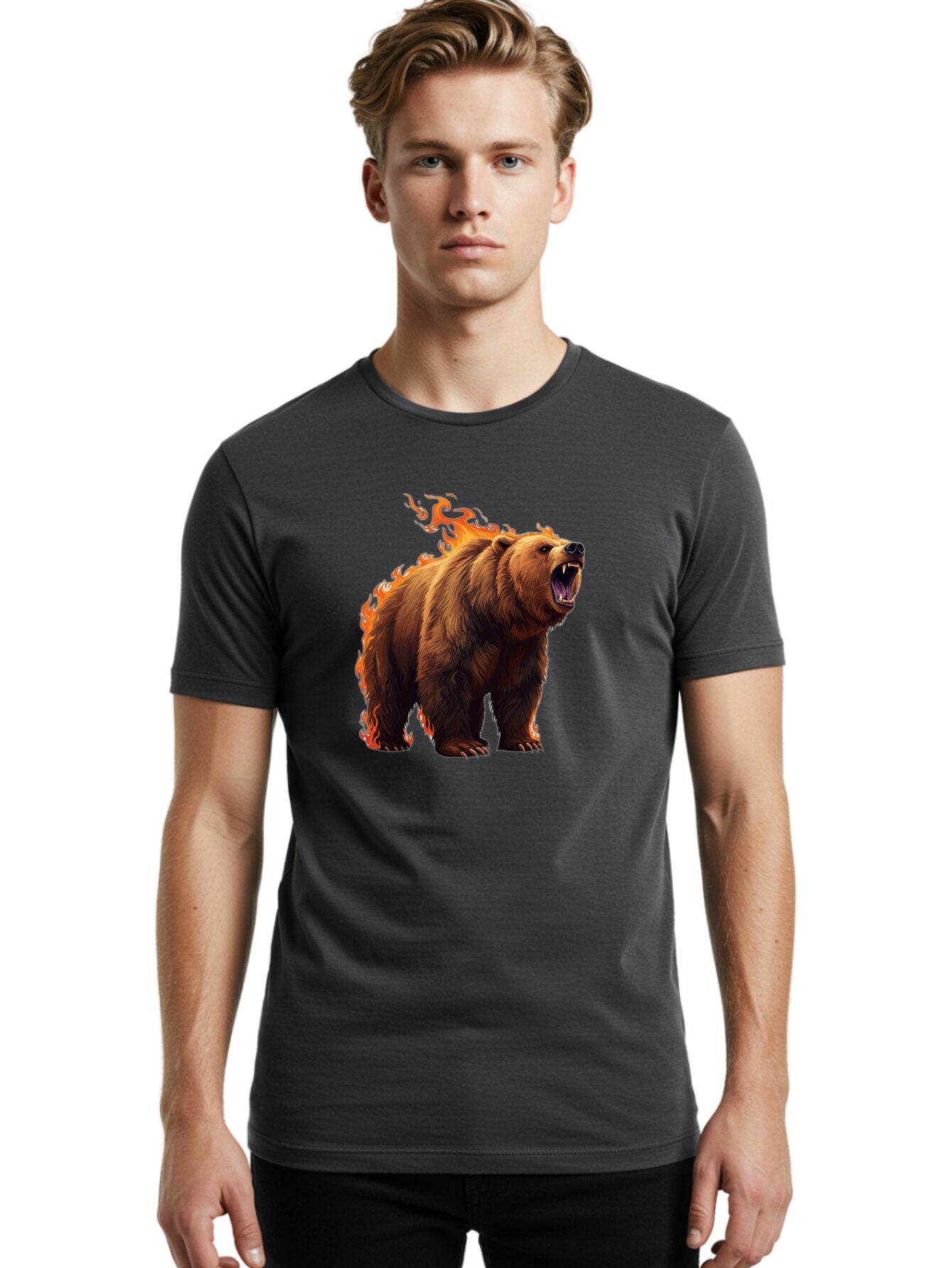 Furious-Bear-1 Men'S Graphic Tee, 100% Cotton, Comfortable Casual Summer Wear, Machine Washable, Vintage Camera, Old Camera, Antique Camera, Black Camera, Classic Photography, Photography Equipment, Nostalgic Device, Film Camera, Camera Art Bap447 21