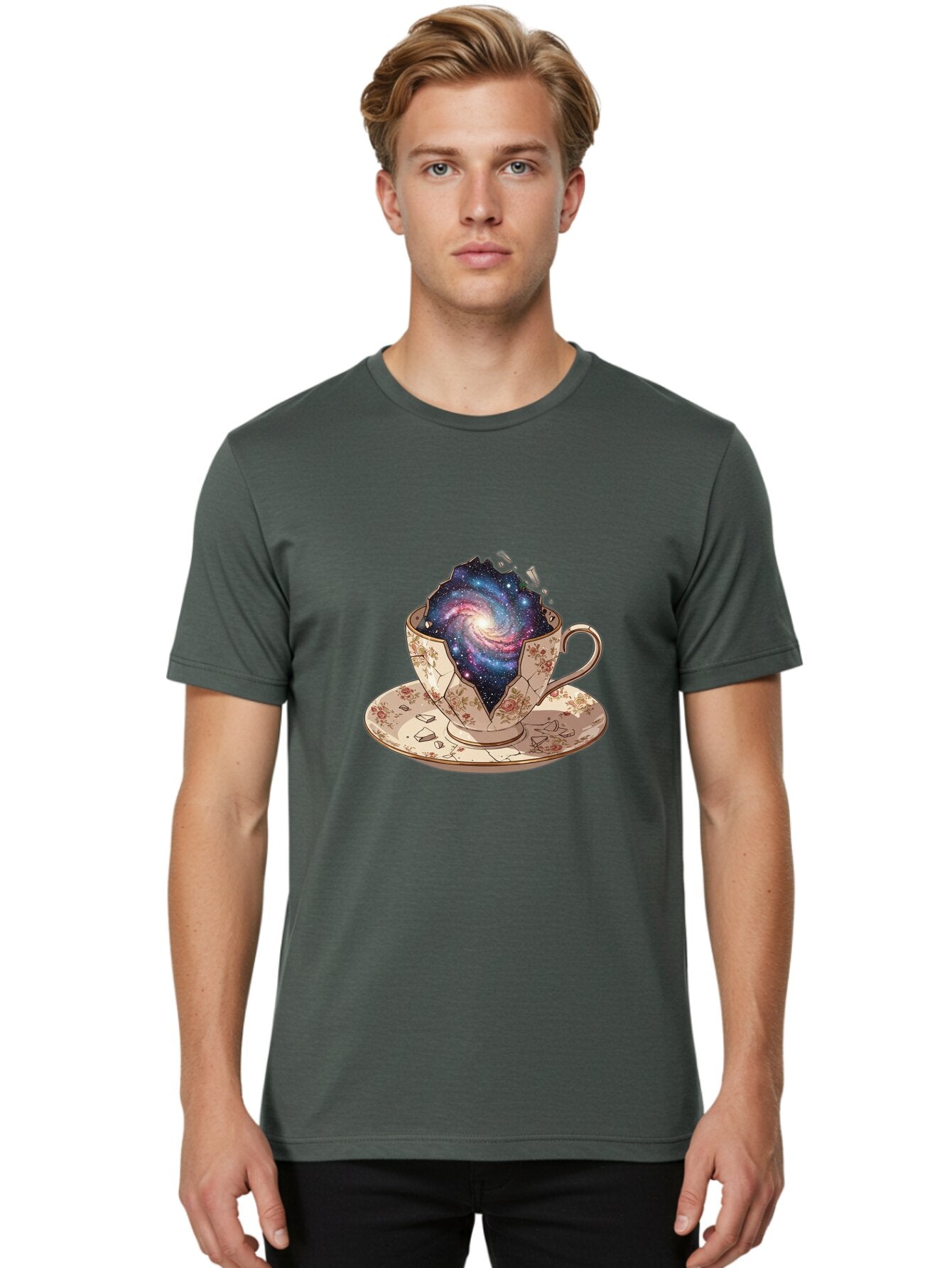 Galaxy-In-Teacup Men'S Graphic Tee, 100% Cotton, Comfortable Casual Summer Wear, Machine Washable, Vintage Camera, Old Camera, Antique Camera, Black Camera, Classic Photography, Photography Equipment, Nostalgic Device, Film Camera, Camera Art Bap457 25