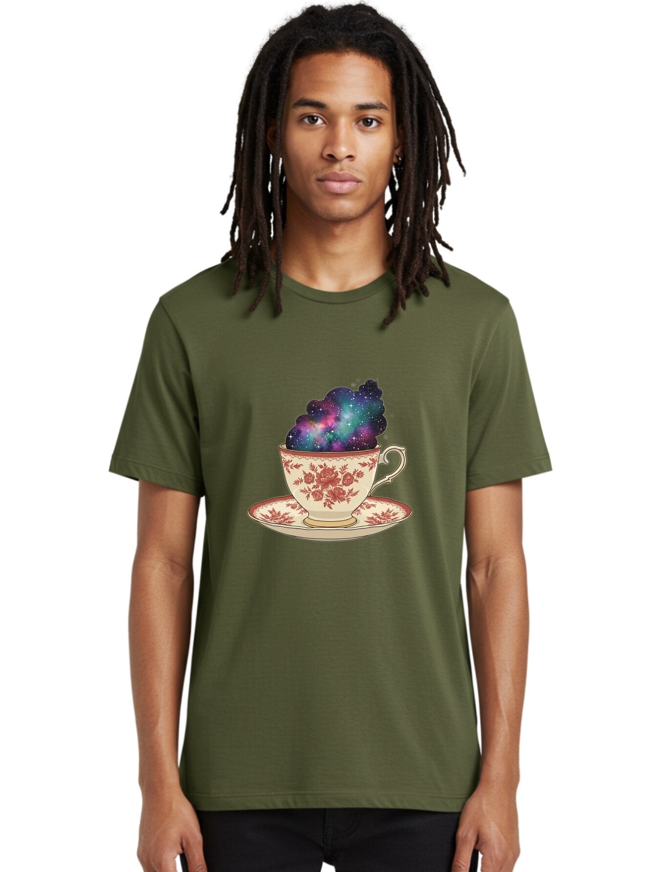 Galaxy-Tea-Cup-2 Men'S Graphic Tee, 100% Cotton, Comfortable Casual Summer Wear, Machine Washable, Vintage Camera, Old Camera, Antique Camera, Black Camera, Classic Photography, Photography Equipment, Nostalgic Device, Film Camera, Camera Art Bap463 18