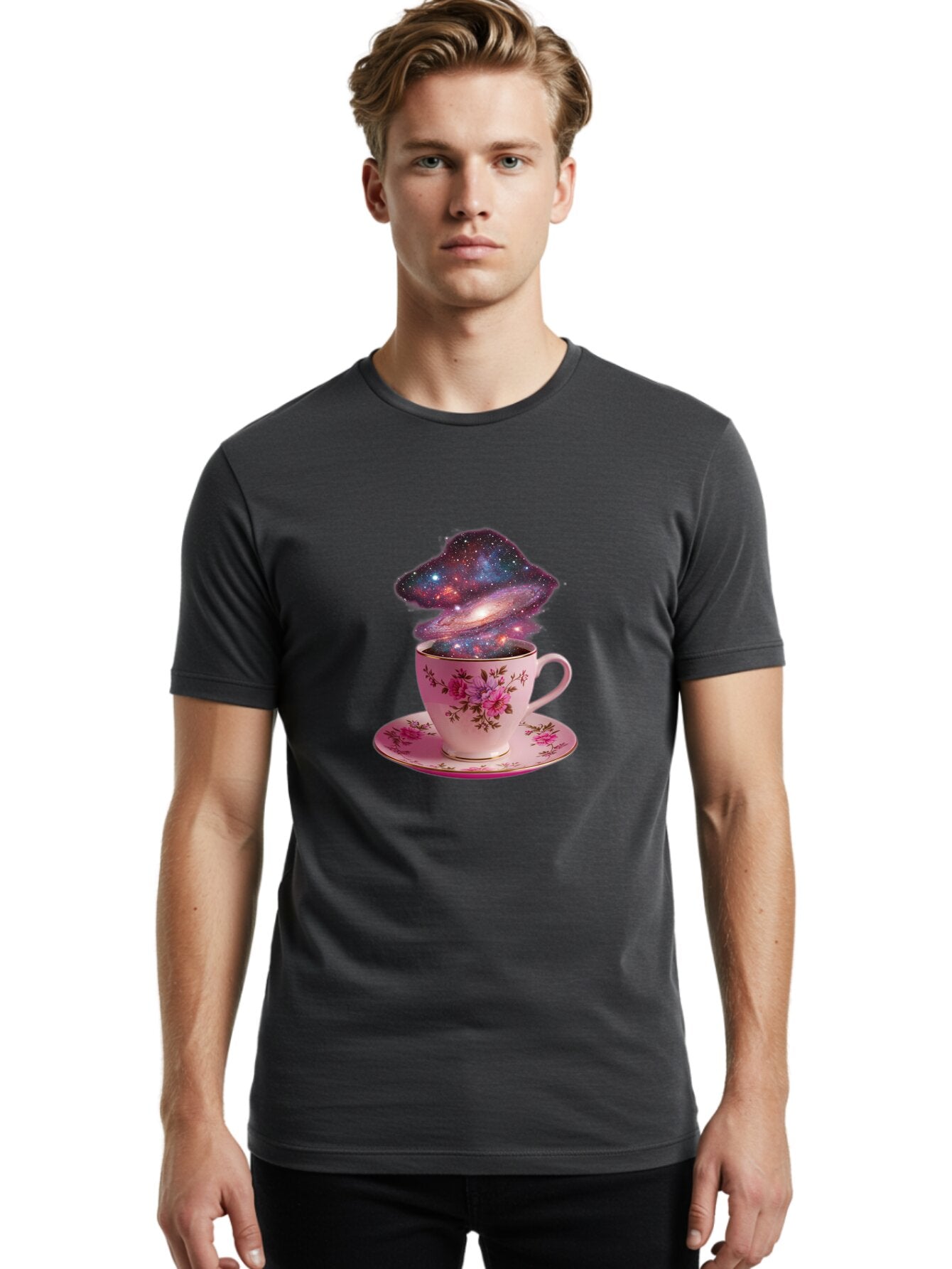 Galaxy-Tea-Cup-4 Men'S Graphic Tee, 100% Cotton, Comfortable Casual Summer Wear, Machine Washable, Vintage Camera, Old Camera, Antique Camera, Black Camera, Classic Photography, Photography Equipment, Nostalgic Device, Film Camera, Camera Art Bap465 30