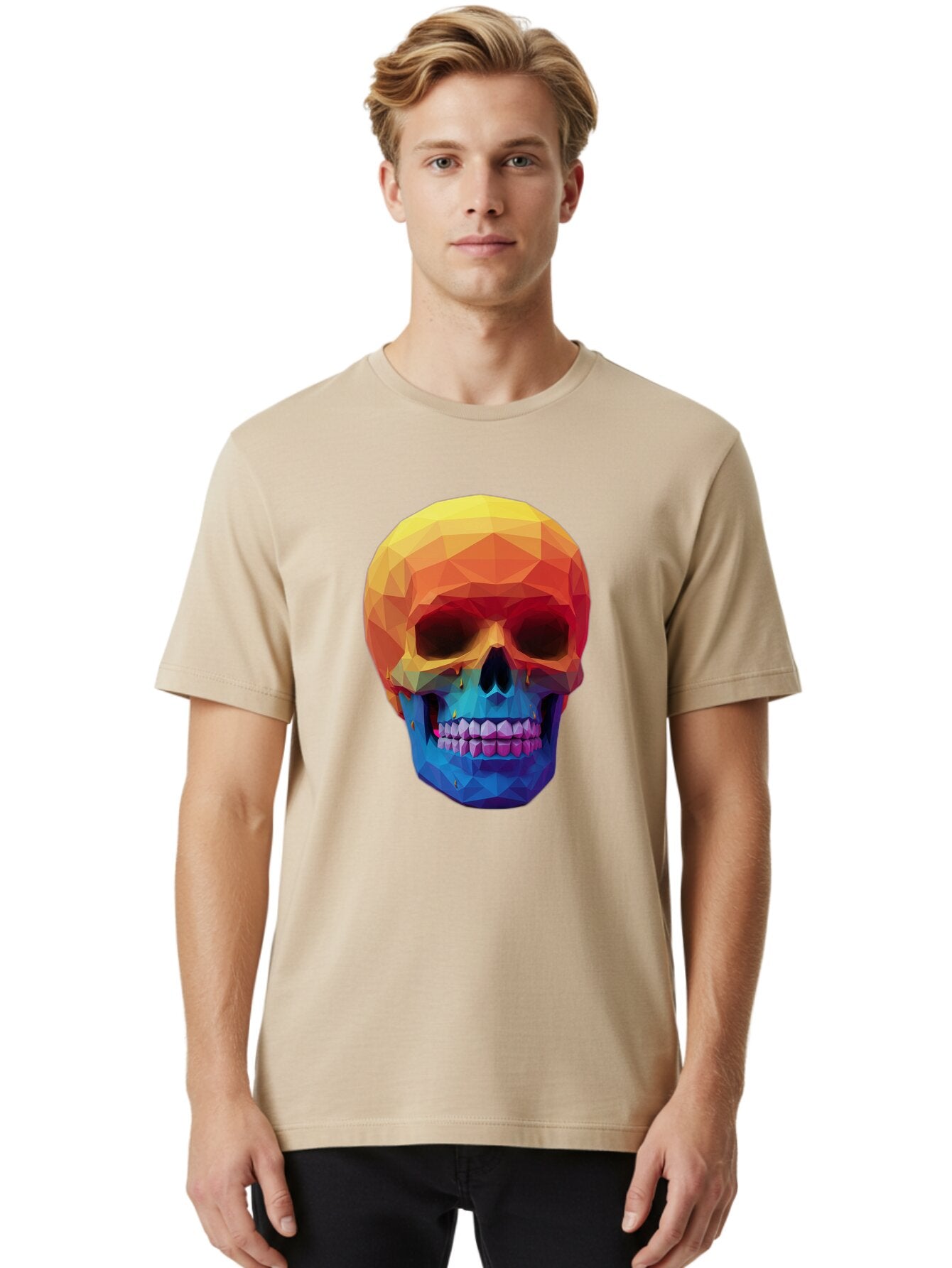 Geometric-Skull Men'S Graphic Tee, 100% Cotton, Comfortable Casual Summer Wear, Machine Washable, Vintage Camera, Old Camera, Antique Camera, Black Camera, Classic Photography, Photography Equipment, Nostalgic Device, Film Camera, Camera Art Bap475 24