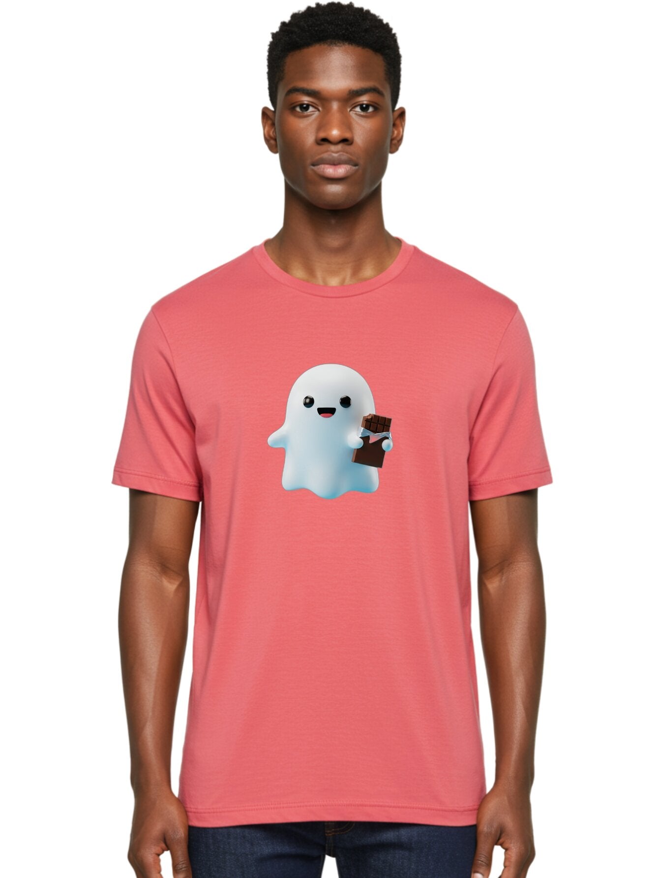 Ghost-Holding-Chocolate Men'S Graphic Tee, 100% Cotton, Comfortable Casual Summer Wear, Machine Washable, Vintage Camera, Old Camera, Antique Camera, Black Camera, Classic Photography, Photography Equipment, Nostalgic Device, Film Camera, Bap484 24