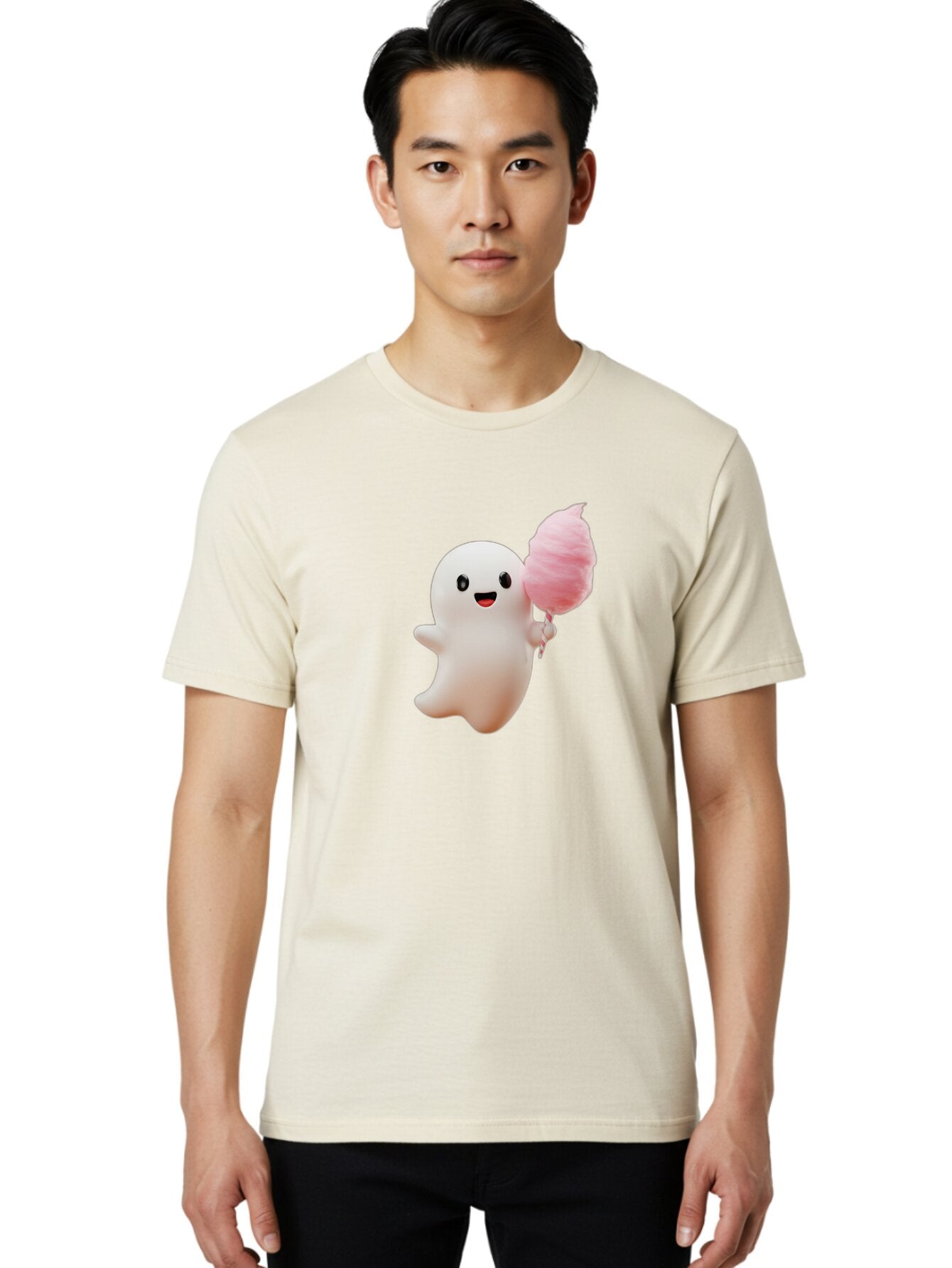 Ghost-Holding-Cotton-Candy Men'S Graphic Tee, 100% Cotton, Comfortable Casual Summer Wear, Machine Washable, Vintage Camera, Old Camera, Antique Camera, Black Camera, Classic Photography, Photography Equipment, Nostalgic Device, Film Camera, Bap485 21