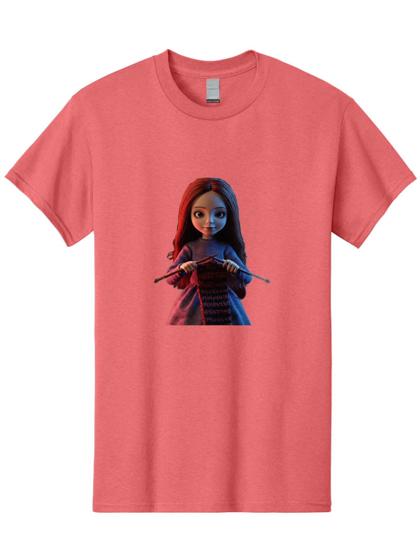 Girl-Knitting-1 Men'S Graphic Tee, 100% Cotton, Comfortable Casual Summer Wear, Machine Washable, Vintage Camera, Old Camera, Antique Camera, Black Camera, Classic Photography, Photography Equipment, Nostalgic Device, Film Camera, Camera Art Bap497