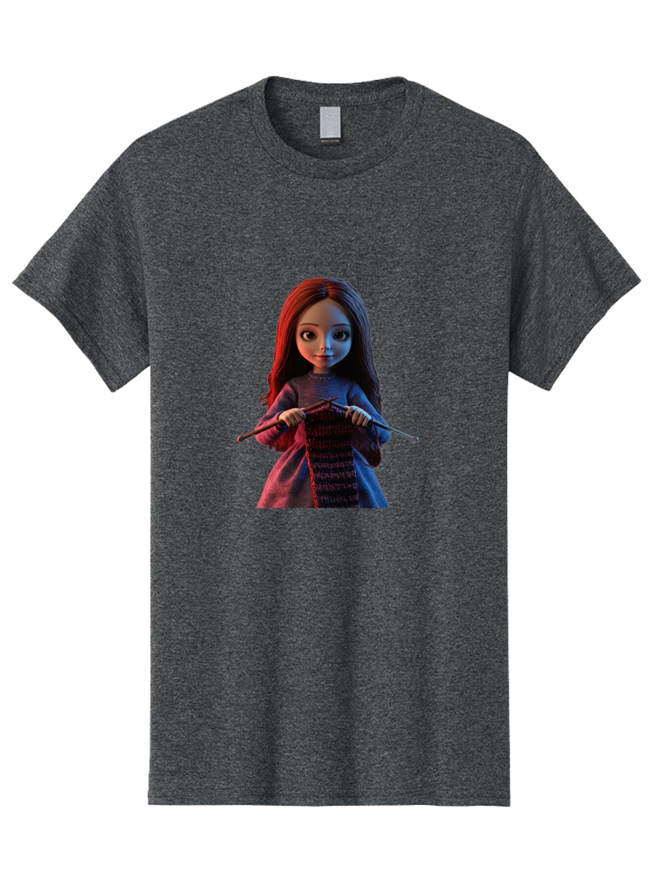 Girl-Knitting-1 Men'S Graphic Tee, 100% Cotton, Comfortable Casual Summer Wear, Machine Washable, Vintage Camera, Old Camera, Antique Camera, Black Camera, Classic Photography, Photography Equipment, Nostalgic Device, Film Camera, Camera Art Bap497 14