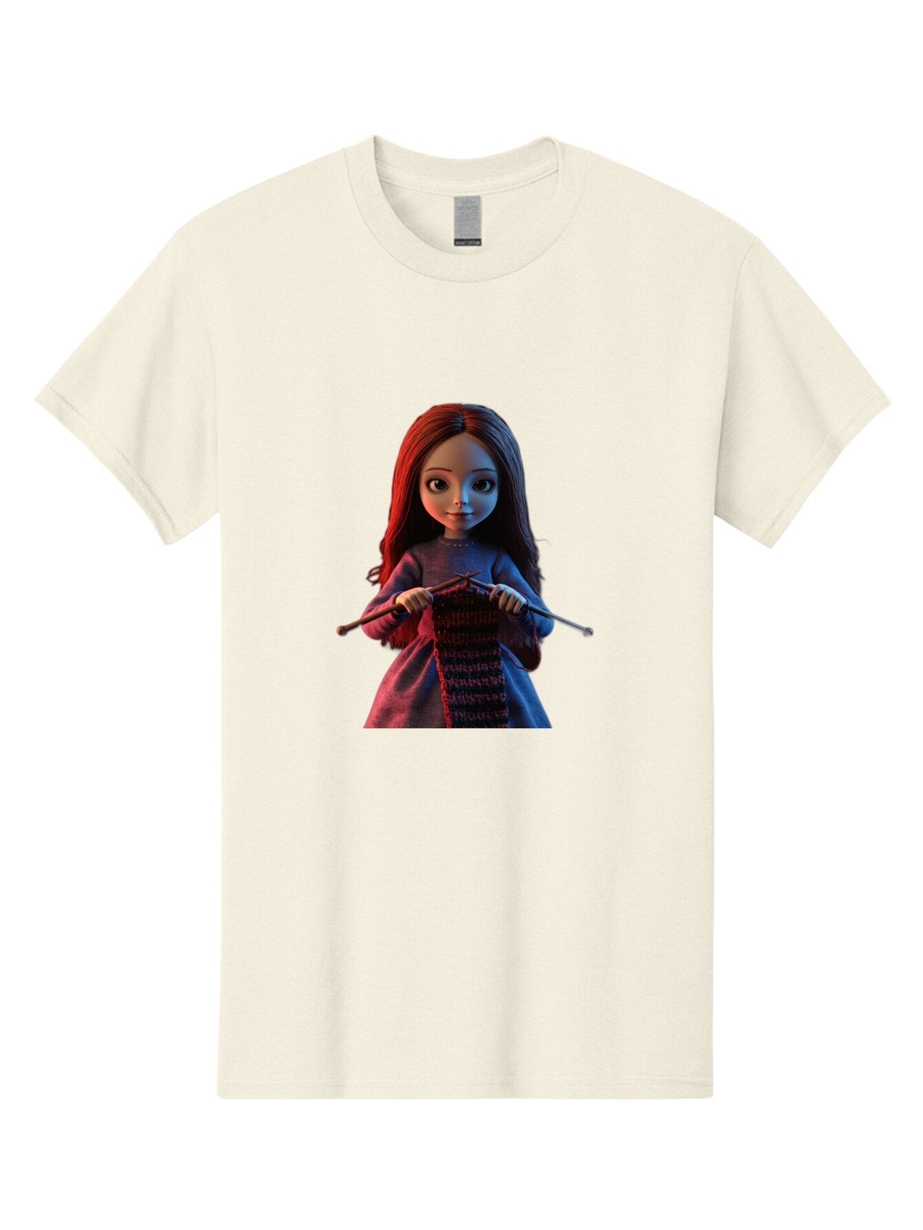 Girl-Knitting-1 Men'S Graphic Tee, 100% Cotton, Comfortable Casual Summer Wear, Machine Washable, Vintage Camera, Old Camera, Antique Camera, Black Camera, Classic Photography, Photography Equipment, Nostalgic Device, Film Camera, Camera Art Bap497 3