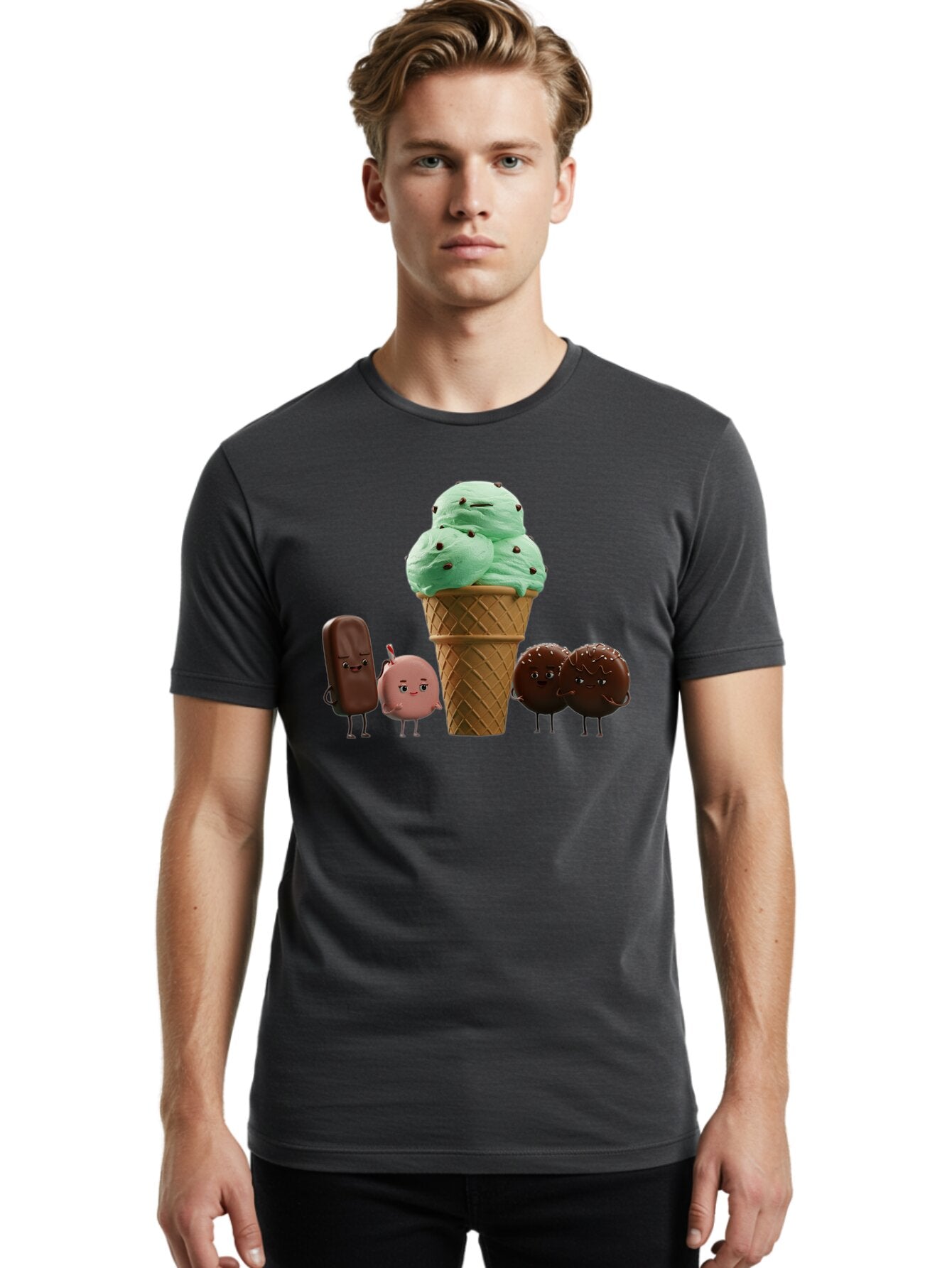 Ice-Cream-Friends Men'S Graphic Tee, 100% Cotton, Comfortable Casual Summer Wear, Machine Washable, Vintage Camera, Old Camera, Antique Camera, Black Camera, Classic Photography, Photography Equipment, Nostalgic Device, Film Camera, Camera Art Bap609 17