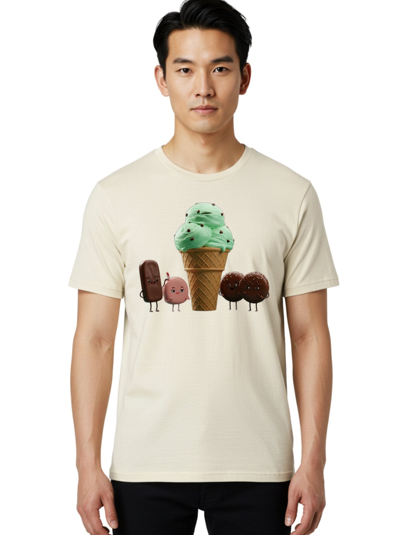 Ice-Cream-Friends Men'S Graphic Tee, 100% Cotton, Comfortable Casual Summer Wear, Machine Washable, Vintage Camera, Old Camera, Antique Camera, Black Camera, Classic Photography, Photography Equipment, Nostalgic Device, Film Camera, Camera Art Bap609 30