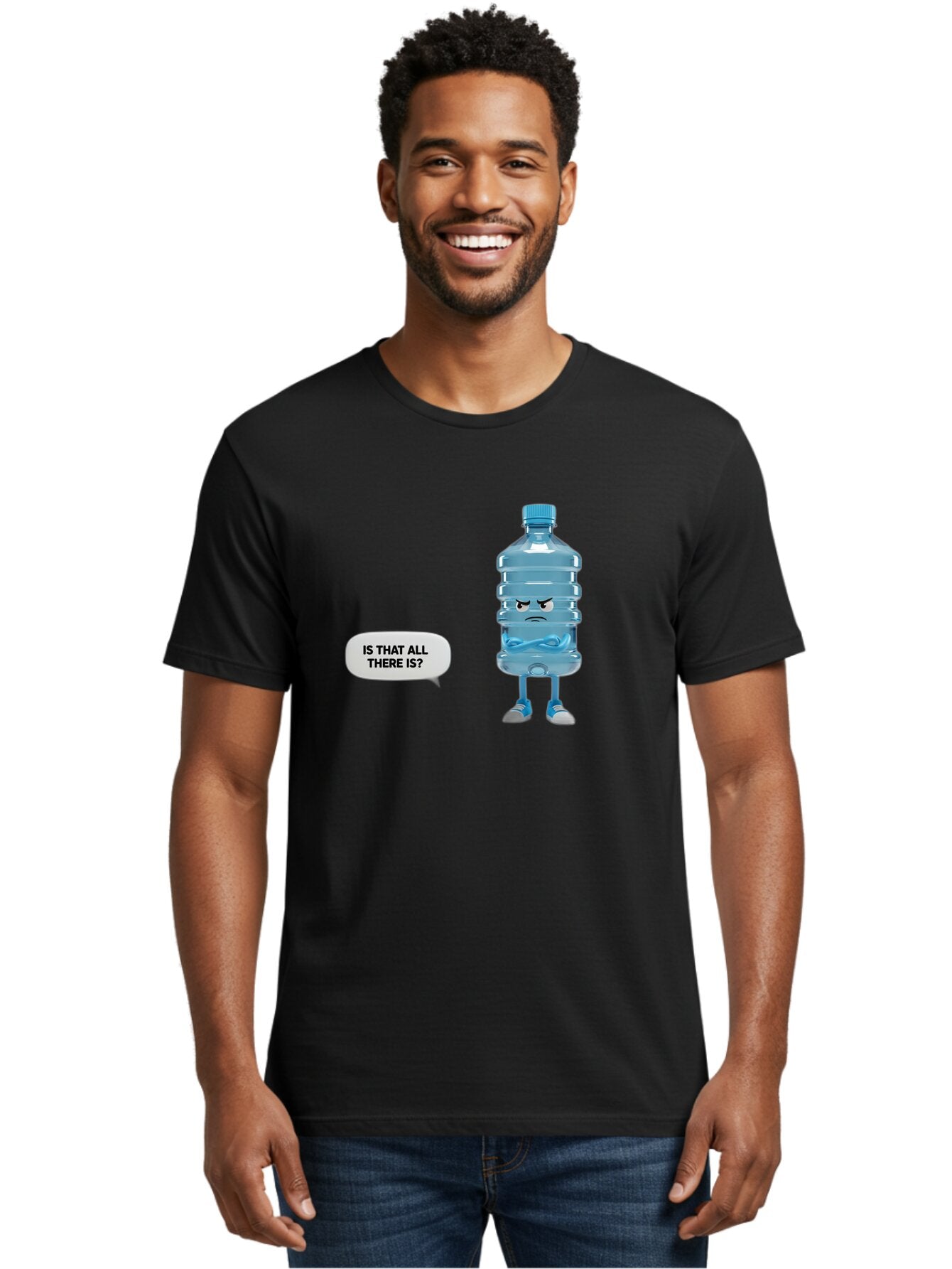 Is-That-All-There-Is-Water-Bottle Men'S Graphic Tee, 100% Cotton, Comfortable Casual Summer Wear, Machine Washable, Vintage Camera, Old Camera, Antique Camera, Black Camera, Classic Photography, Photography Equipment, Nostalgic Device, Bap621 20