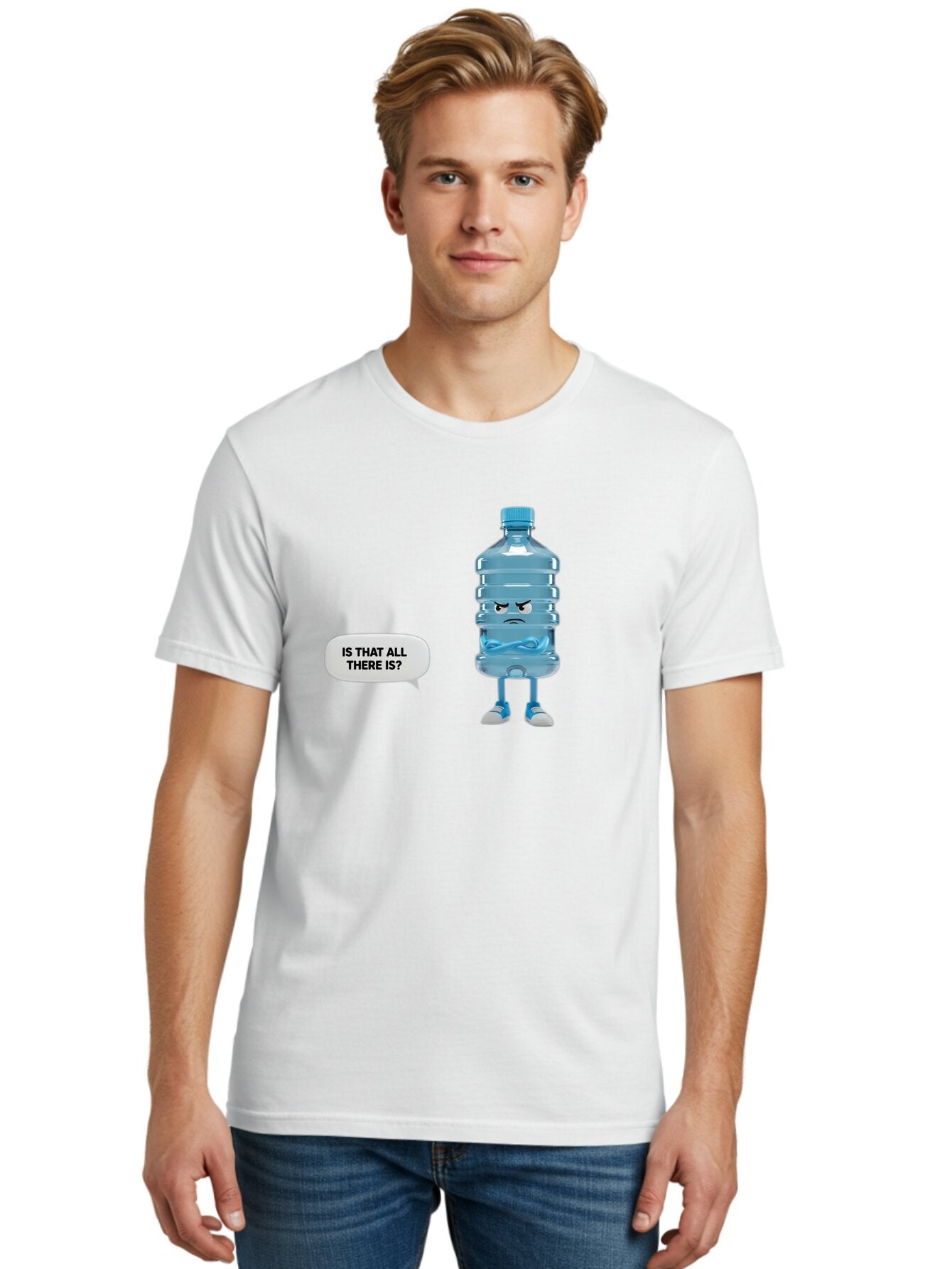 Is-That-All-There-Is-Water-Bottle Men'S Graphic Tee, 100% Cotton, Comfortable Casual Summer Wear, Machine Washable, Vintage Camera, Old Camera, Antique Camera, Black Camera, Classic Photography, Photography Equipment, Nostalgic Device, Bap621 21