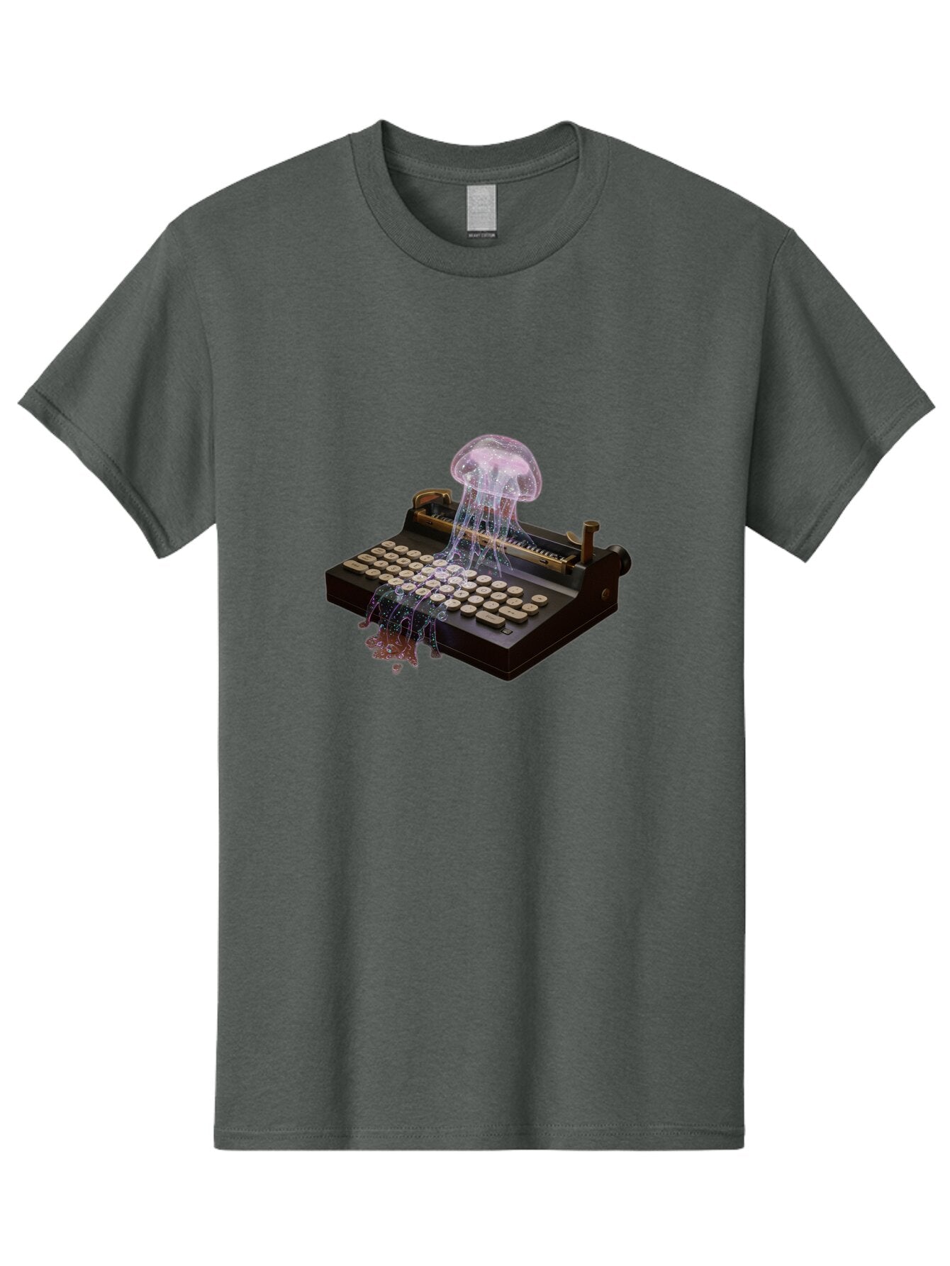 Jellyfish-Typewriter Men'S Graphic Tee, 100% Cotton, Comfortable Casual Summer Wear, Machine Washable, Vintage Camera, Old Camera, Antique Camera, Black Camera, Classic Photography, Photography Equipment, Nostalgic Device, Film Camera, Bap625 12