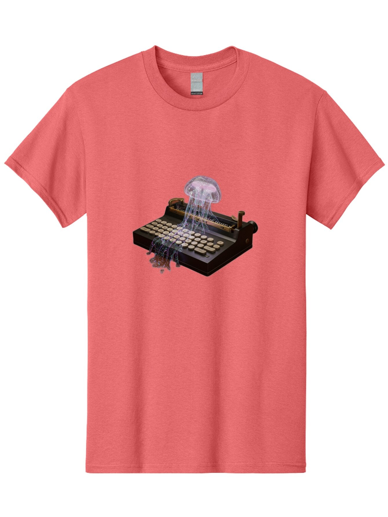 Jellyfish-Typewriter Men'S Graphic Tee, 100% Cotton, Comfortable Casual Summer Wear, Machine Washable, Vintage Camera, Old Camera, Antique Camera, Black Camera, Classic Photography, Photography Equipment, Nostalgic Device, Film Camera, Bap625 8