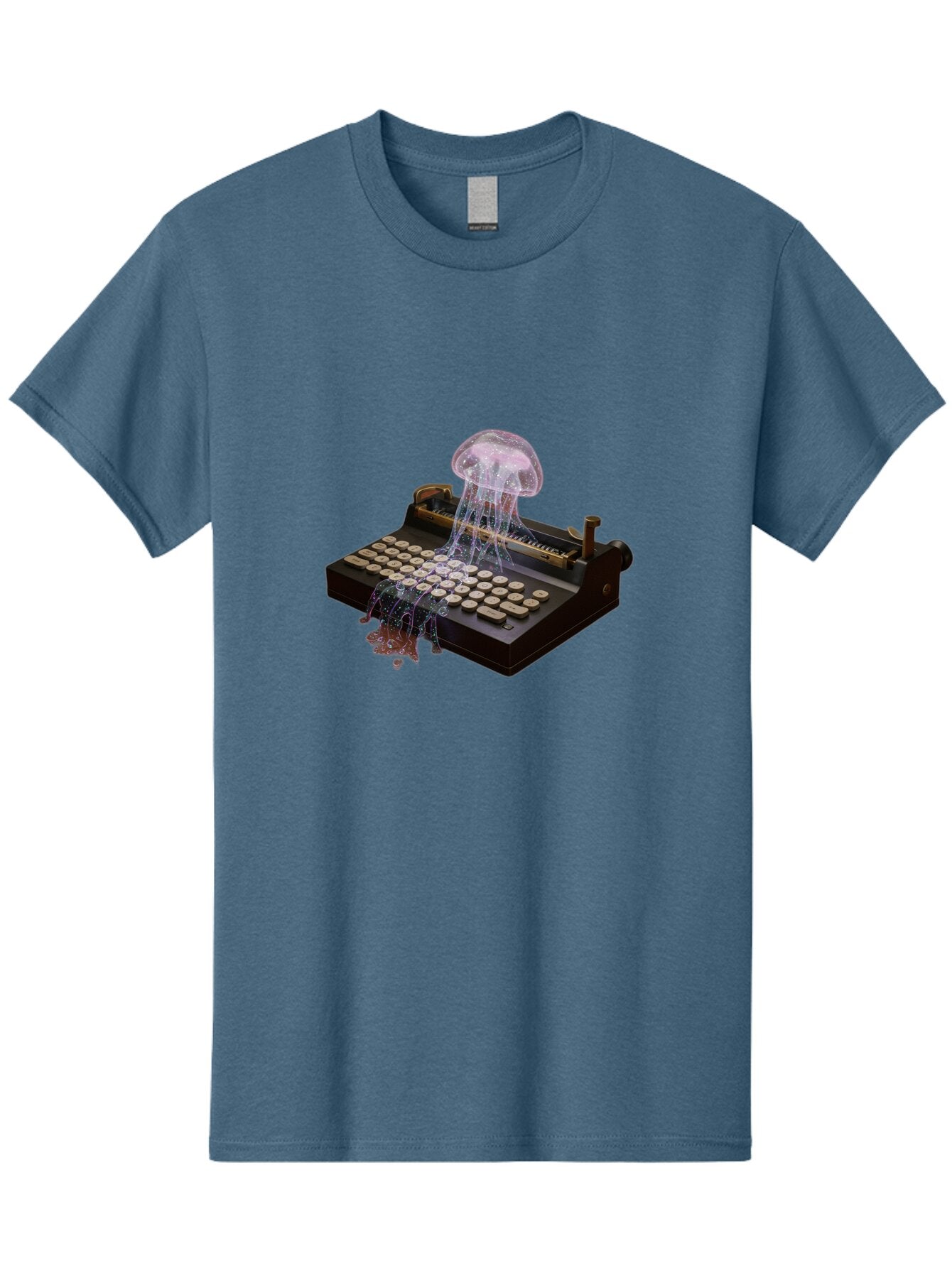 Jellyfish-Typewriter Men'S Graphic Tee, 100% Cotton, Comfortable Casual Summer Wear, Machine Washable, Vintage Camera, Old Camera, Antique Camera, Black Camera, Classic Photography, Photography Equipment, Nostalgic Device, Film Camera, Bap625 10