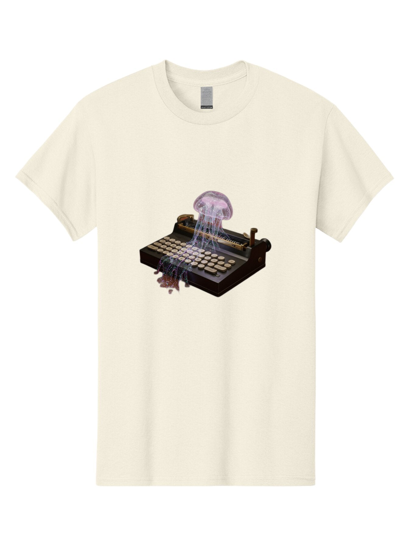 Jellyfish-Typewriter Men'S Graphic Tee, 100% Cotton, Comfortable Casual Summer Wear, Machine Washable, Vintage Camera, Old Camera, Antique Camera, Black Camera, Classic Photography, Photography Equipment, Nostalgic Device, Film Camera, Bap625 15