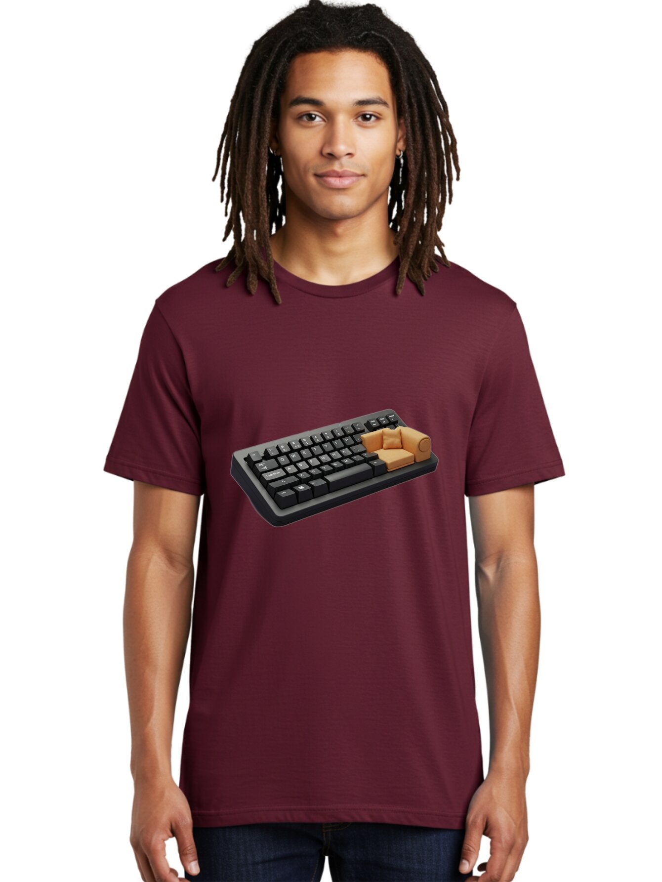 Keyboard-With-Sofa Men'S Graphic Tee, 100% Cotton, Comfortable Casual Summer Wear, Machine Washable, Vintage Camera, Old Camera, Antique Camera, Black Camera, Classic Photography, Photography Equipment, Nostalgic Device, Film Camera, Bap629 25