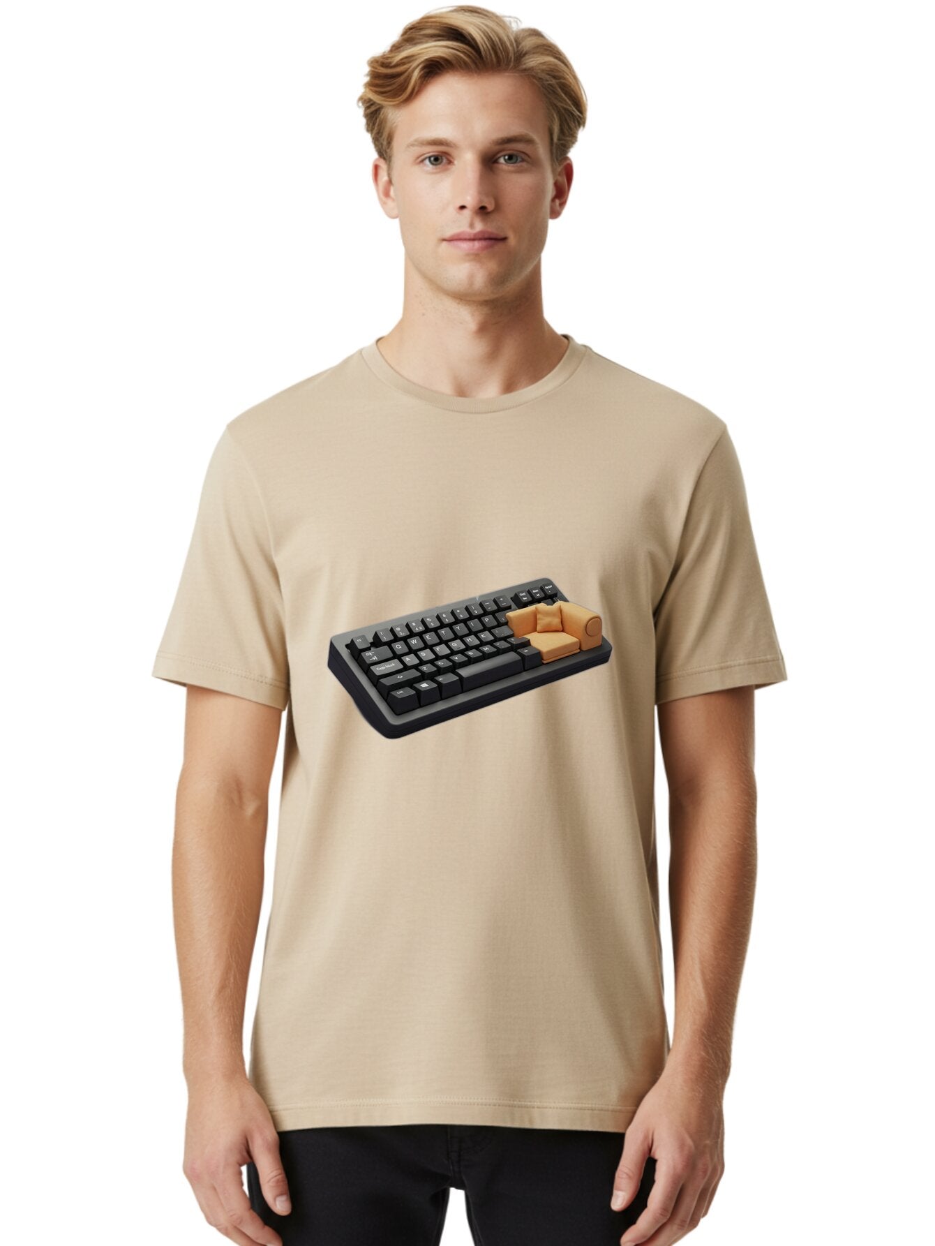 Keyboard-With-Sofa Men'S Graphic Tee, 100% Cotton, Comfortable Casual Summer Wear, Machine Washable, Vintage Camera, Old Camera, Antique Camera, Black Camera, Classic Photography, Photography Equipment, Nostalgic Device, Film Camera, Bap629 29