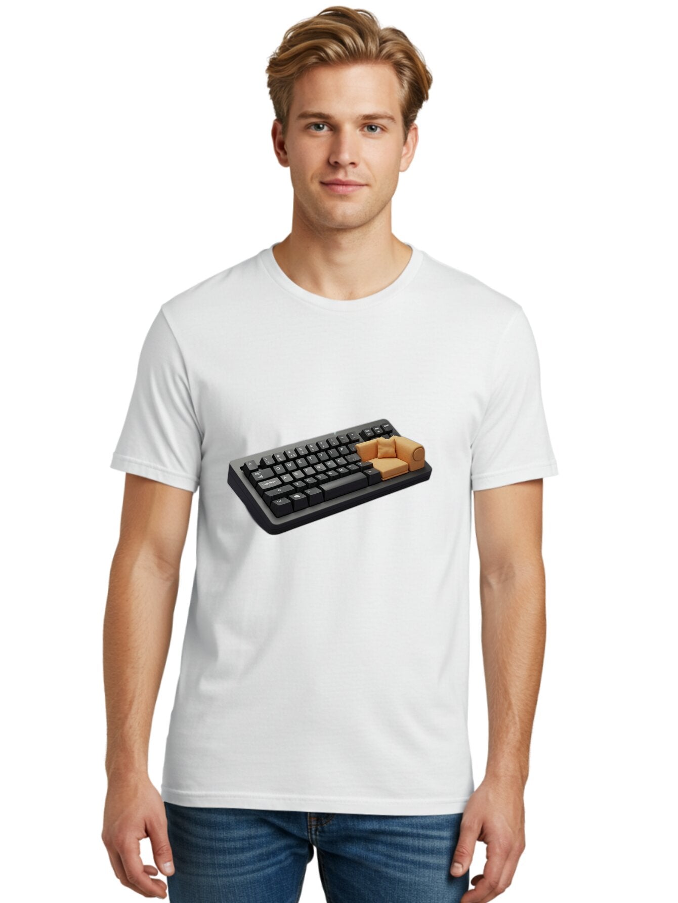 Keyboard-With-Sofa Men'S Graphic Tee, 100% Cotton, Comfortable Casual Summer Wear, Machine Washable, Vintage Camera, Old Camera, Antique Camera, Black Camera, Classic Photography, Photography Equipment, Nostalgic Device, Film Camera, Bap629 20