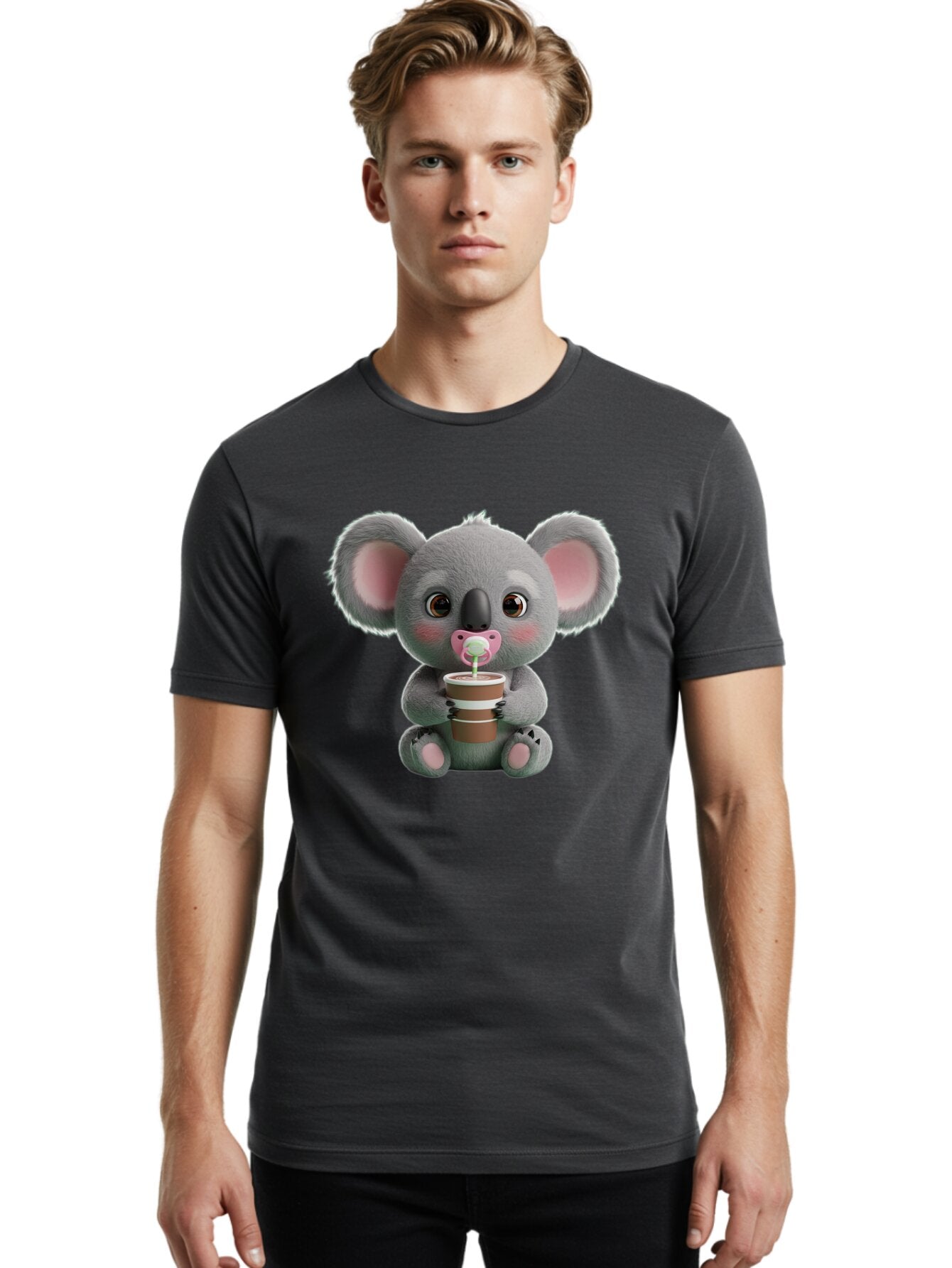 Koala-With-Coffee-Cup Men'S Graphic Tee, 100% Cotton, Comfortable Casual Summer Wear, Machine Washable, Vintage Camera, Old Camera, Antique Camera, Black Camera, Classic Photography, Photography Equipment, Nostalgic Device, Film Camera, Bap642 26