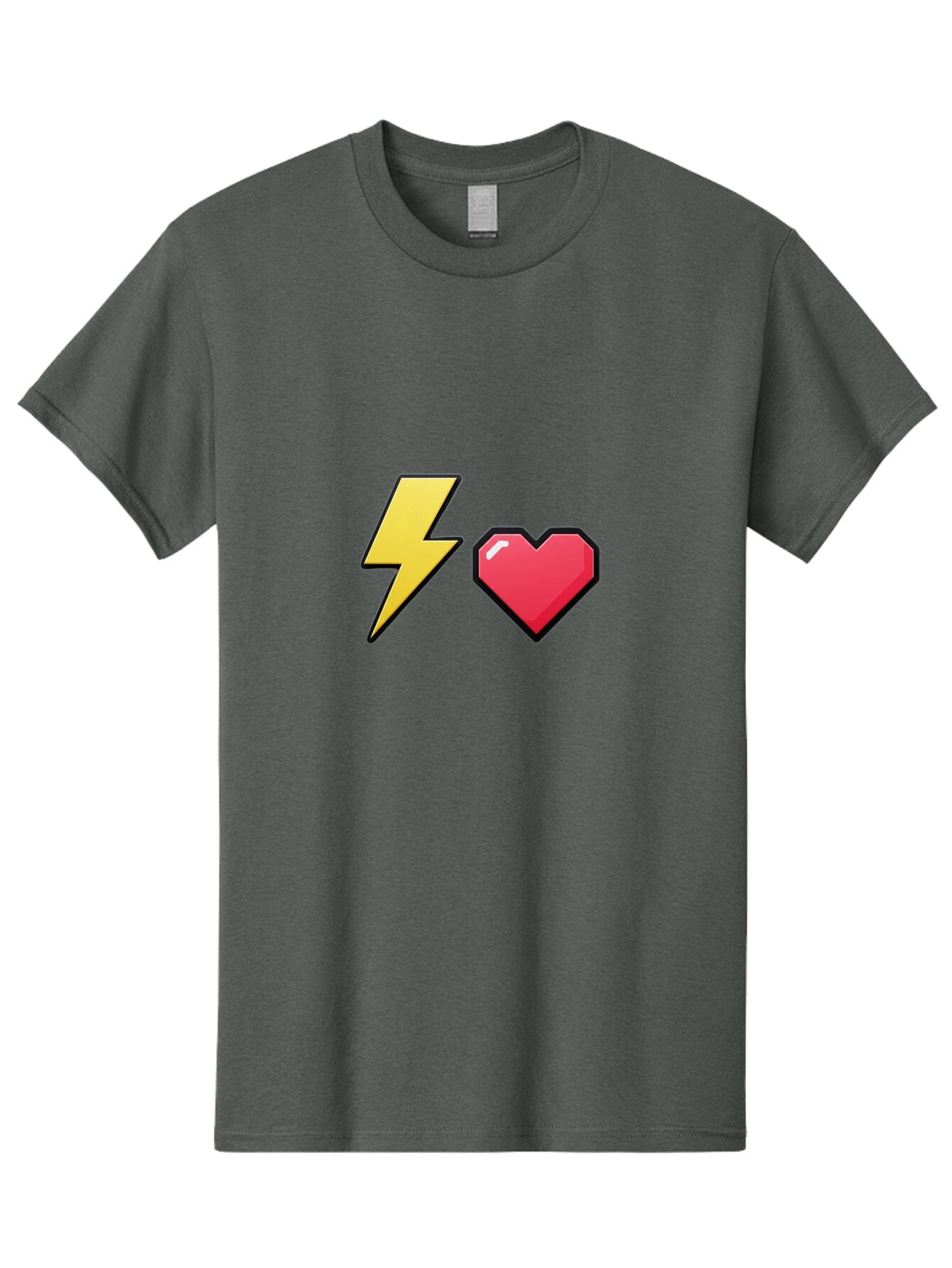 Lightning-Heart-4 Men'S Graphic Tee, 100% Cotton, Comfortable Casual Summer Wear, Machine Washable, Vintage Camera, Old Camera, Antique Camera, Black Camera, Classic Photography, Photography Equipment, Nostalgic Device, Film Camera, Camera Art Bap674 3