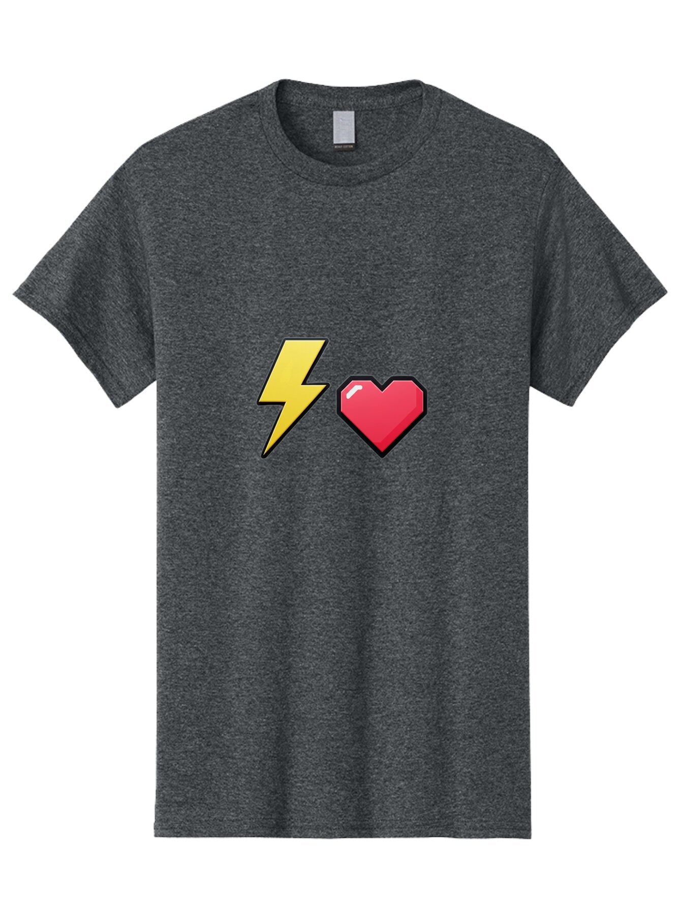 Lightning-Heart-4 Men'S Graphic Tee, 100% Cotton, Comfortable Casual Summer Wear, Machine Washable, Vintage Camera, Old Camera, Antique Camera, Black Camera, Classic Photography, Photography Equipment, Nostalgic Device, Film Camera, Camera Art Bap674