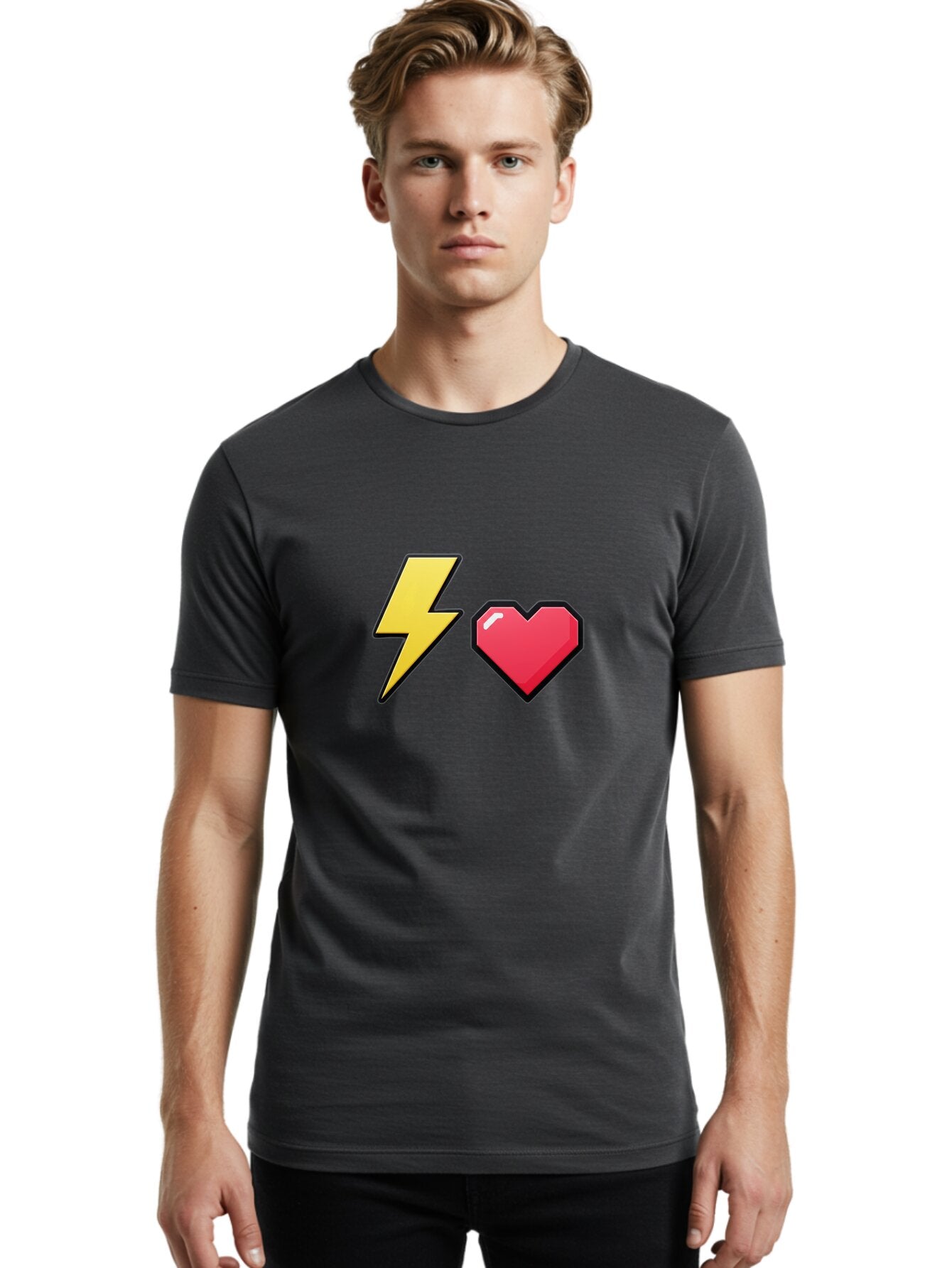 Lightning-Heart-4 Men'S Graphic Tee, 100% Cotton, Comfortable Casual Summer Wear, Machine Washable, Vintage Camera, Old Camera, Antique Camera, Black Camera, Classic Photography, Photography Equipment, Nostalgic Device, Film Camera, Camera Art Bap674 21