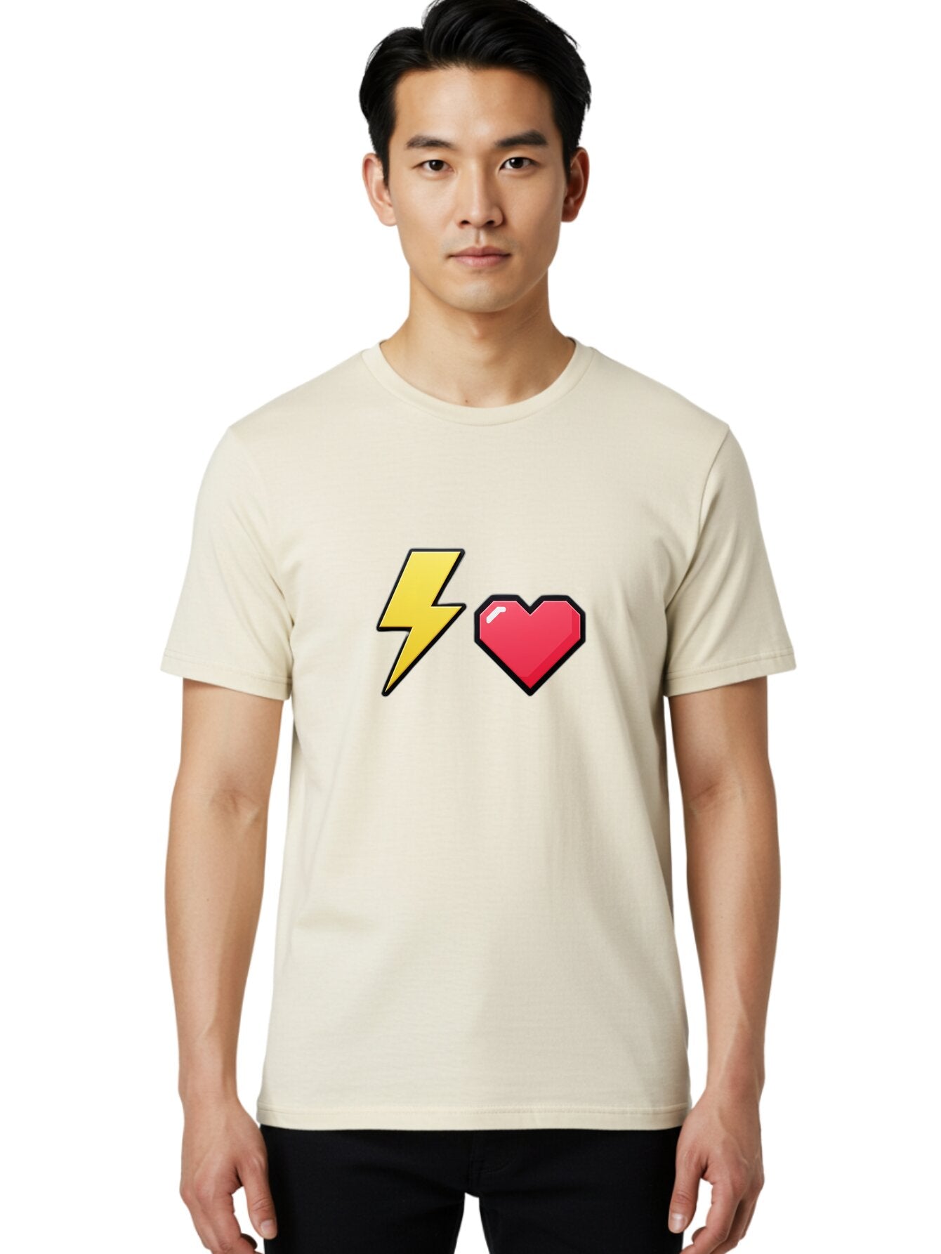 Lightning-Heart-4 Men'S Graphic Tee, 100% Cotton, Comfortable Casual Summer Wear, Machine Washable, Vintage Camera, Old Camera, Antique Camera, Black Camera, Classic Photography, Photography Equipment, Nostalgic Device, Film Camera, Camera Art Bap674 16